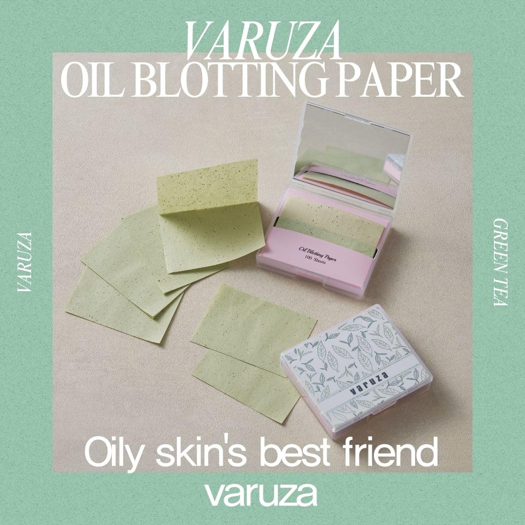 [600 Counts Refills Only] Green Tea Natural Oil Blotting Sheets For Face With Mirror Case And Refills