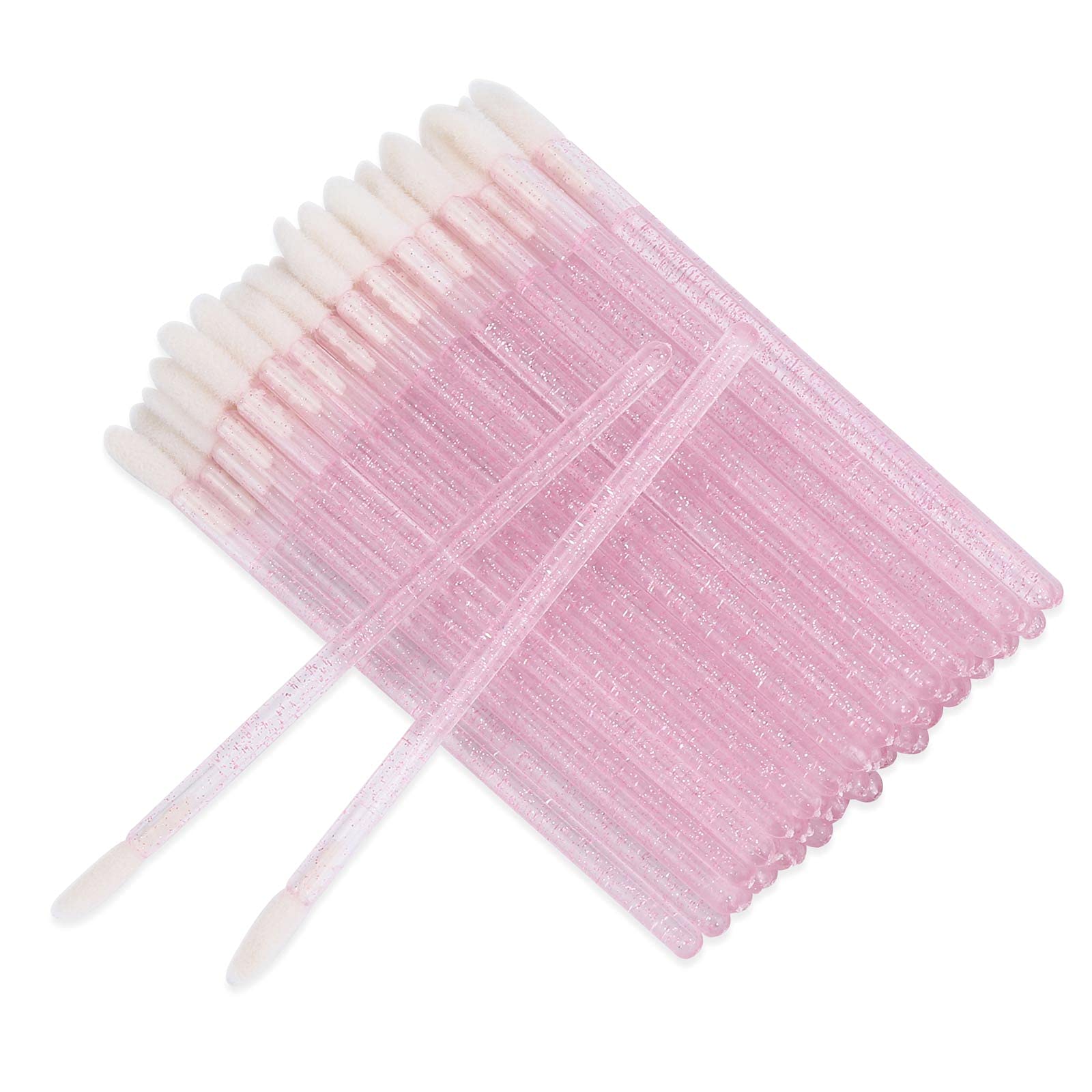 200 Pieces Lip Brush Lint Free Applicators Crystal Lipstick Disposable Applicators Lip Wands Lip Gloss Brushes - Pink