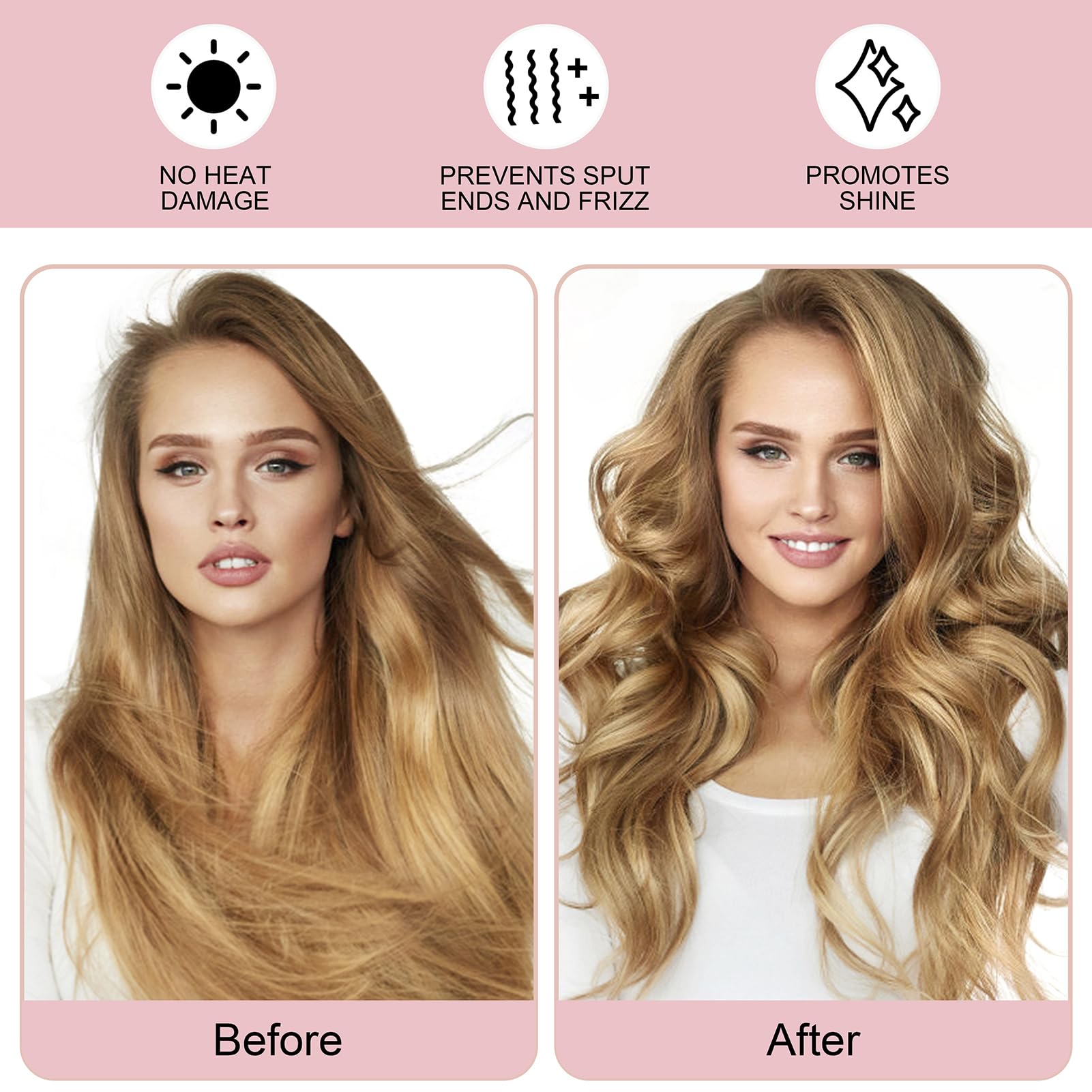 Flylipu Heatless Curling Rod Headband, Upgraded 60'' Extra Long Heatless Curls Headband Soft Hair Curlers To Sleep In Hair Rolle