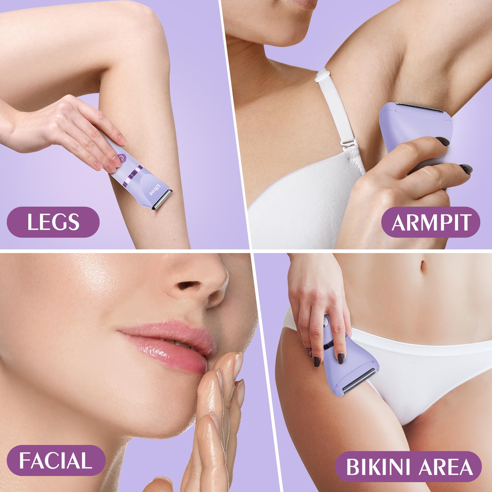 Ufree Bikini Trimmer For Women, Electric Razors For Women, Rechargeable Pubic Hair Trimmer Women, Womens Electric Shaver For Leg