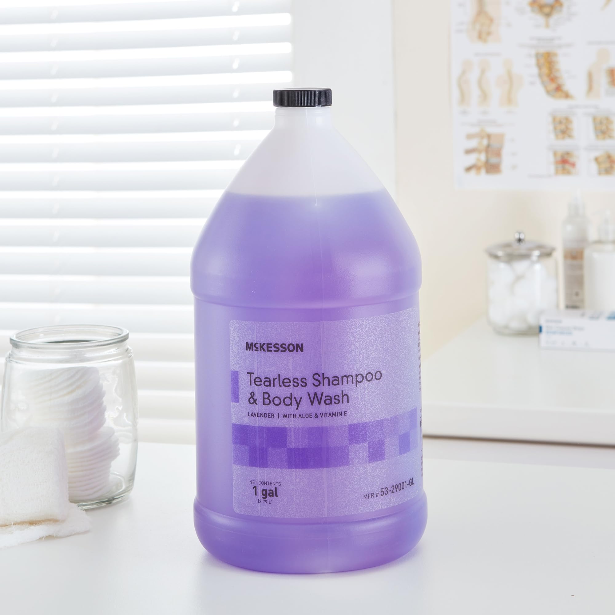 Mckesson Tearless Shampoo And Body Wash With Aloe And Vitamin E, Lavender Scent, 1 Gal, 4 Count