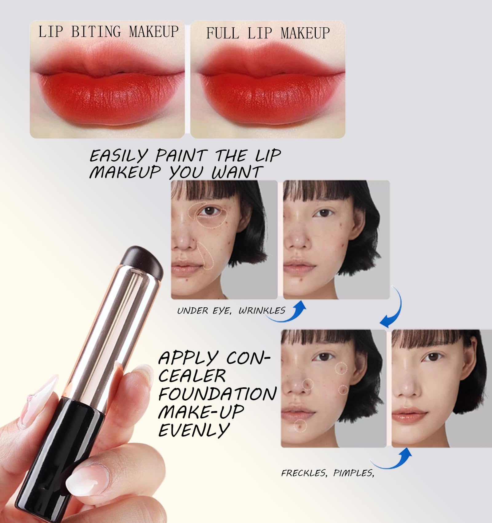 Mini Concealer Lip Oil Brush For Concealer, Lipstick, Lip Mask,Makeup Dip Lip Gloss,Apply Lipstick Easily Travel Lip Balm Brush