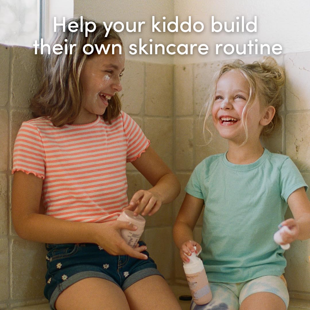 Evereden Kids Happy Face Duo (Cool Peach) - Multi-Vitamin Kids Face Wash & Cream Set - Clean, Vegan Skin Care For 3+ - Moisturiz