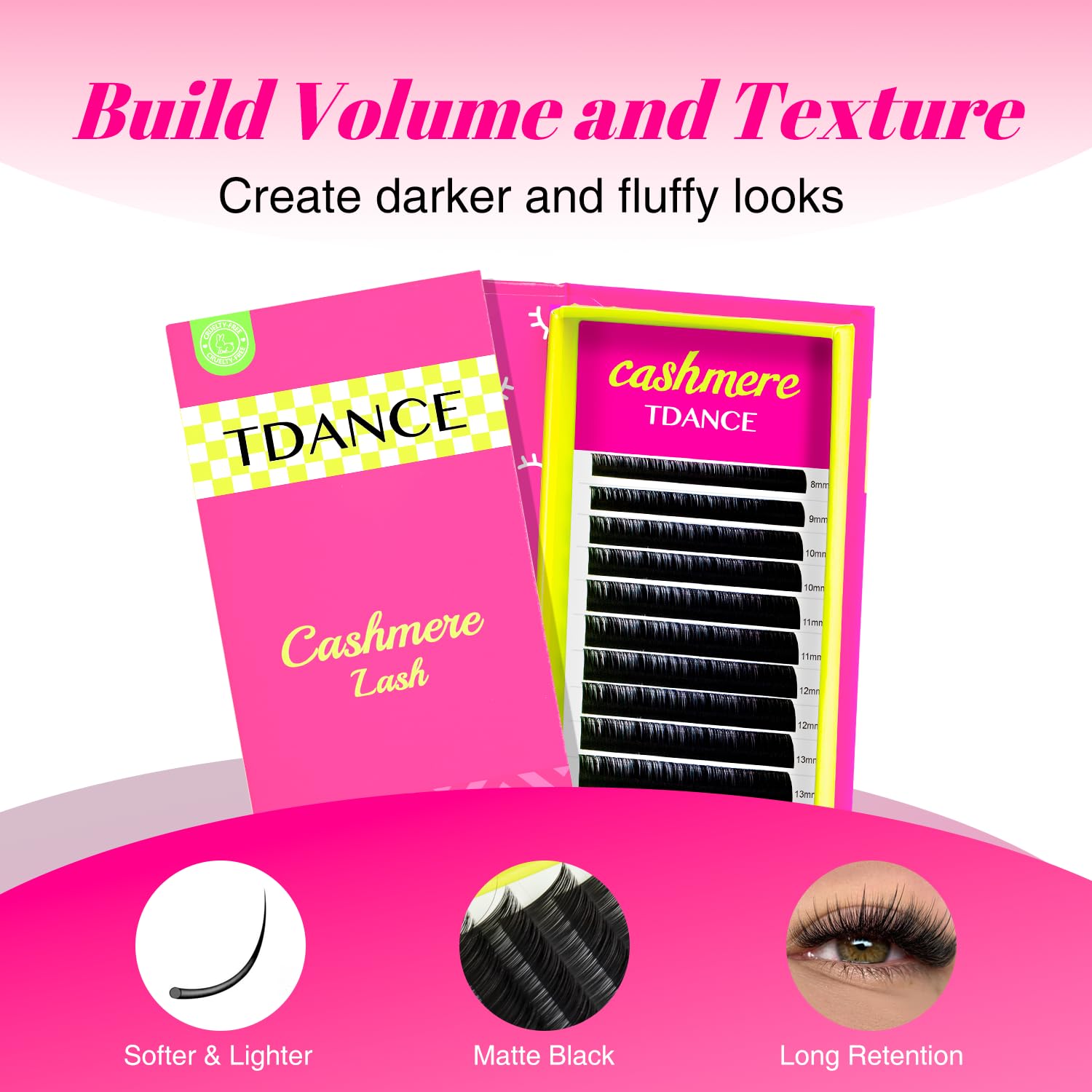 Tdance Cashmere Lash Extensions Super Soft Classic Lash Extensions 0.05Mm Thickness C Curl 14Mm Single Length Individual Lash Ex