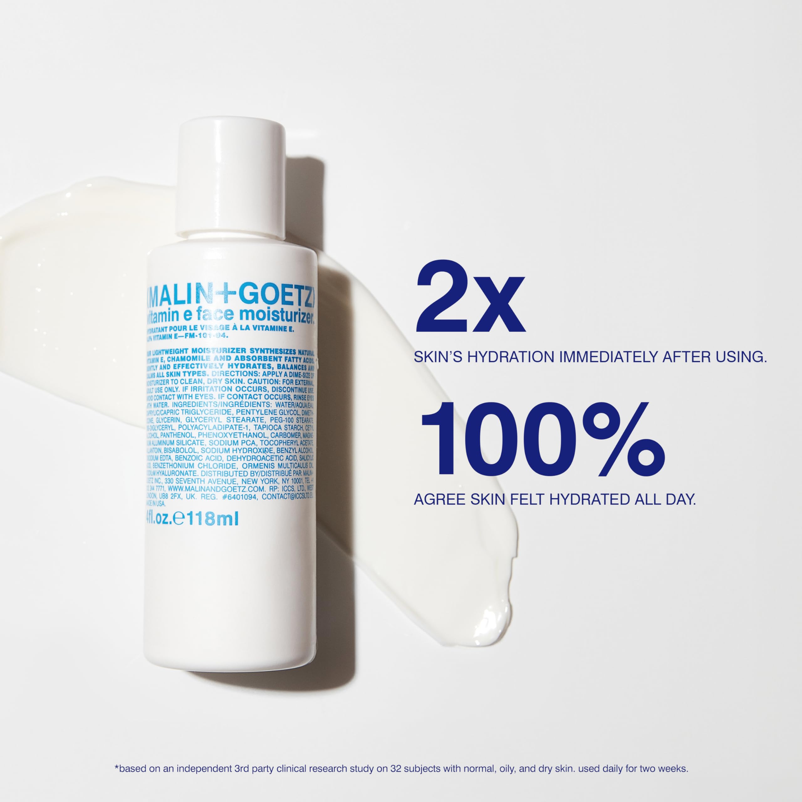 Malin + Goetz Vitamin E Face Moisturizer For Women & Men, 8.5 Fl. Oz. - Hydrating Face Cream, Face Lotion For Dry Sensitive Skin