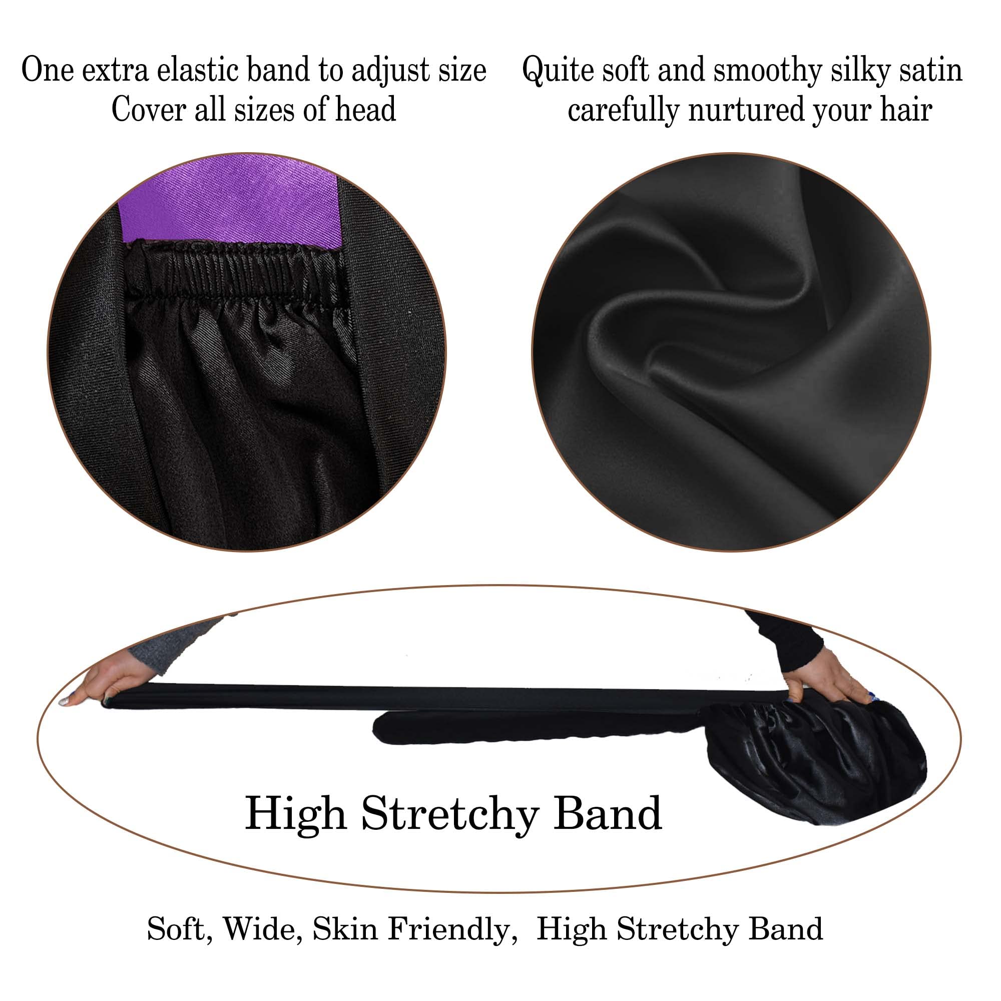 BONNET QUEEN Silk Bonnet for Sleeping Women Hair Bonnet REVERSIBLE Double Layer Satin Bonnet Tie Bonnet Sleep Satin Hair Wrap Ni
