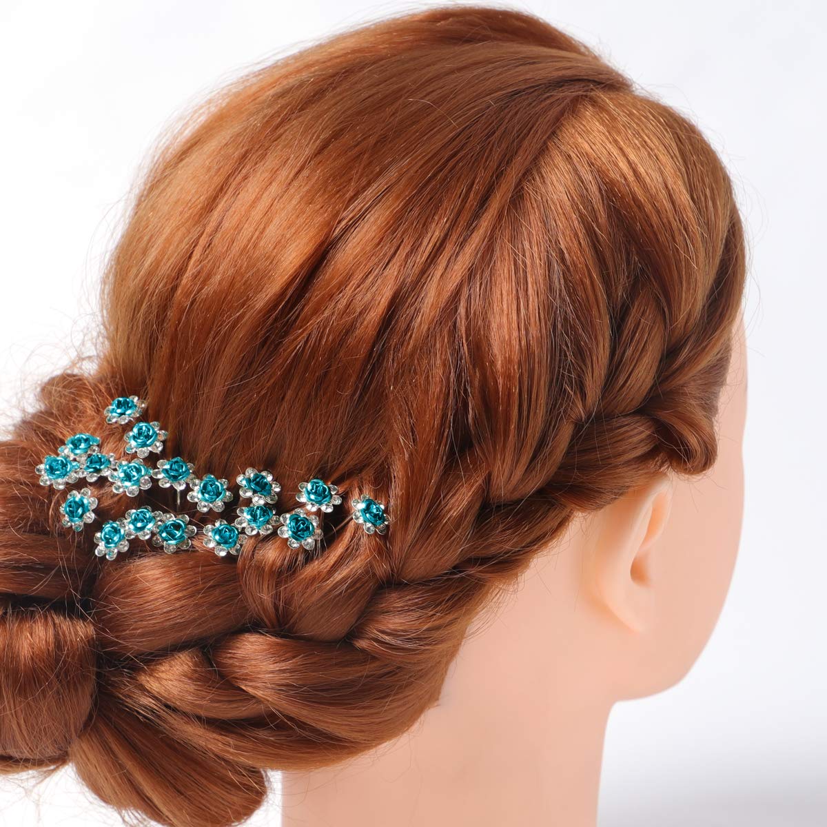 Betiteto 40 Pcs U-Shaped Flower Rhinestone Hair Pins Crystal Hair Accessories For Bridal Wedding Party Girls' Sweet Sixteen (Lak