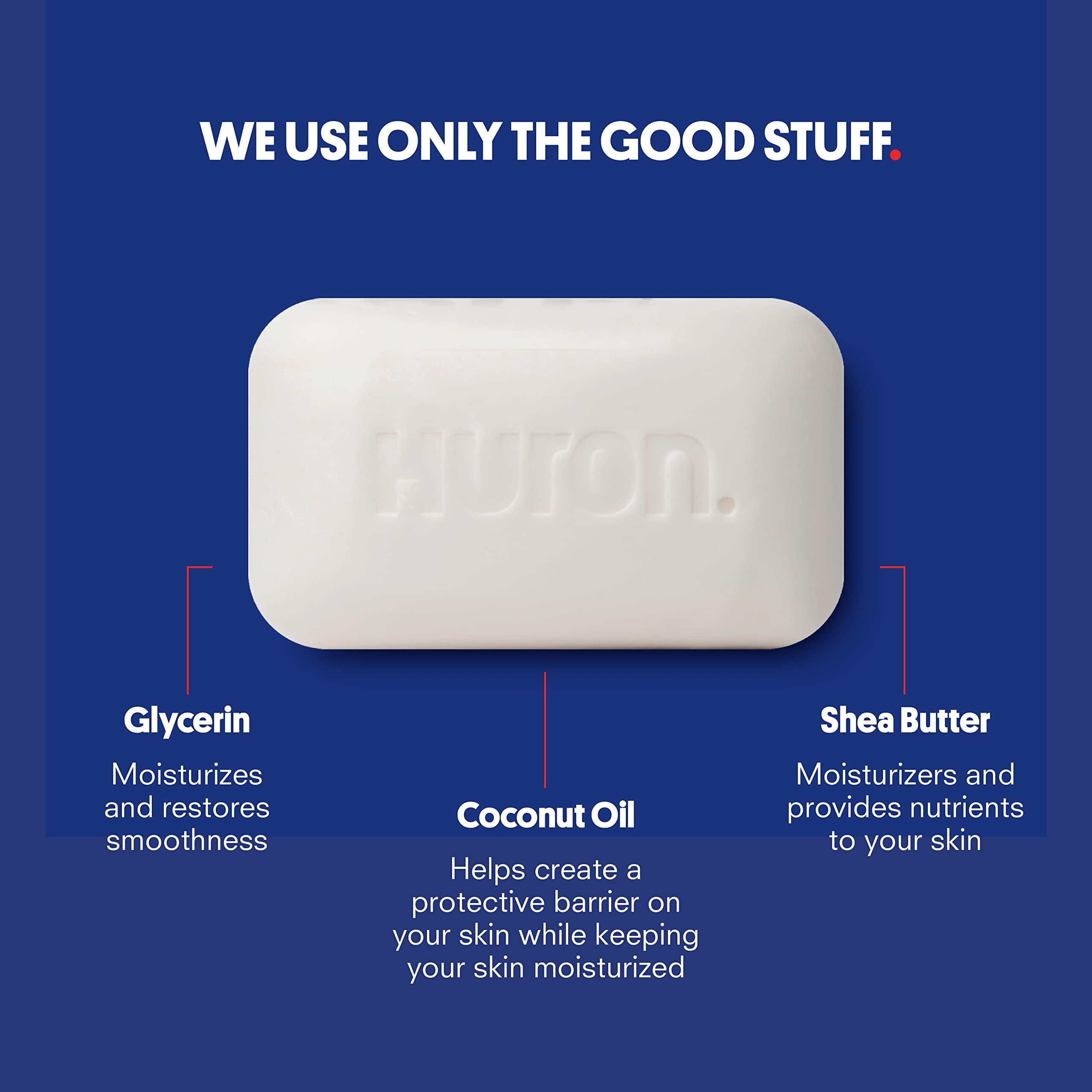 Huron Bar Soap - Citrus + Eucalyptus, 3 Pack - Crisp & Invigorating Scent Of Citrus, Eucalyptus, Mint & Aromatic Greens