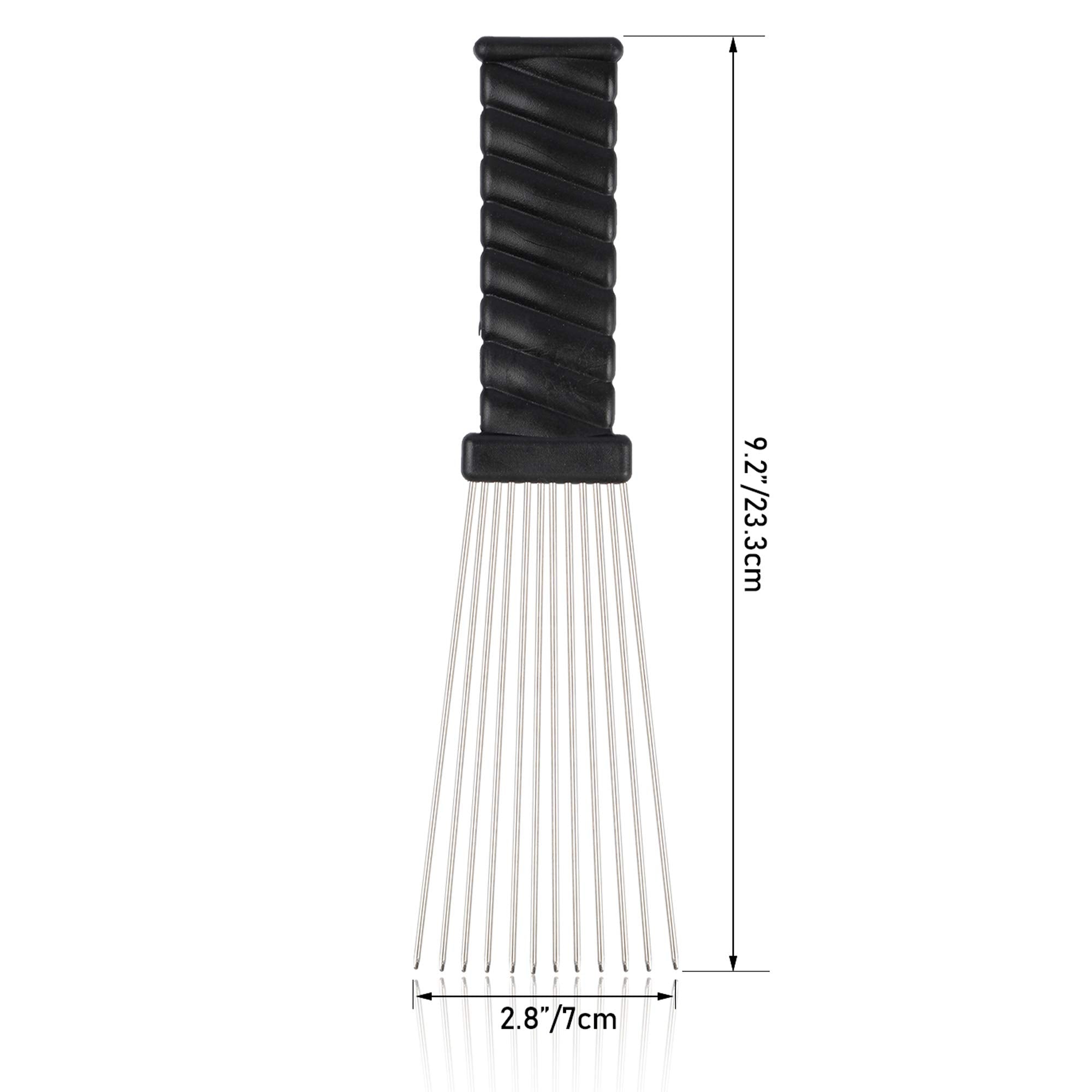 Folansy Wave Style Afro Comb, Metal African American Pick Comb Hairdressing Styling Tool For Hair Styling