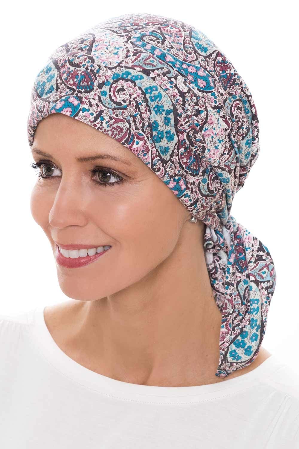 Cardani Instant Tie Pre-Tied Head Scarf In Luxury Bamboo Luxury Bamboo - Cream