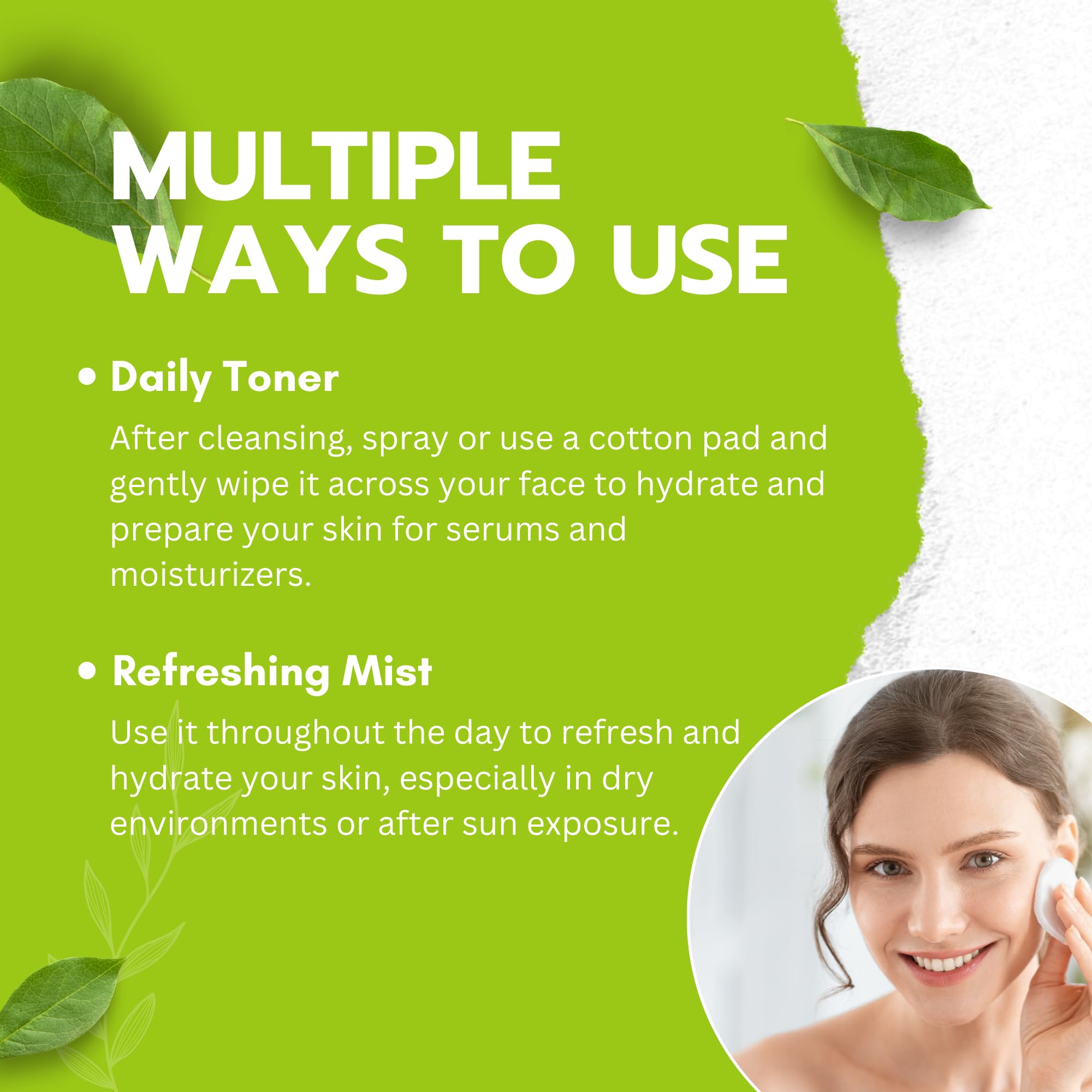 Hebepe Green Tea Matcha Facial Toner With Rose Petal, Refreshing, And Soothing Face Toner, With Rose Oil, Aloe Vera,120Ml