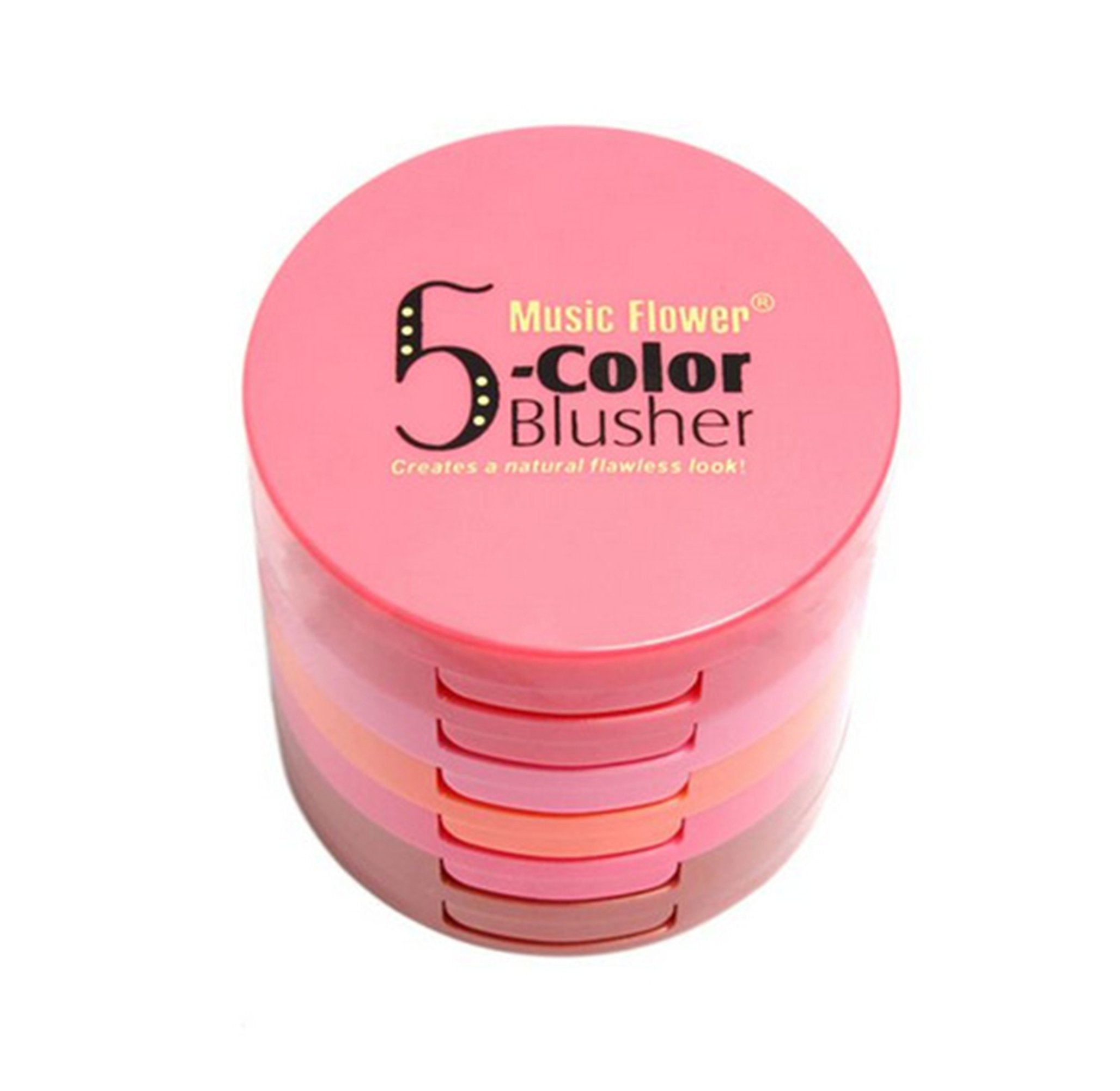 Fantasyday Pro 5 Colors Compact Powder Blush/Cheek Blusher Makeup Palette Contouring Kit With Blush Brush Pressed Powder Baked M