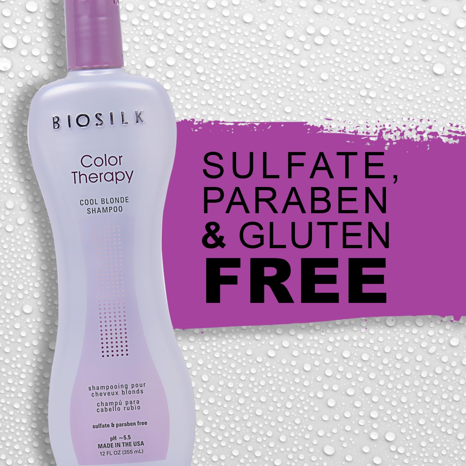 Biosilk Color Therapy Cool Blonde Shampoo | 12 Ounces | Offers Hair Color Protection To Highlighted And Lightened Hair