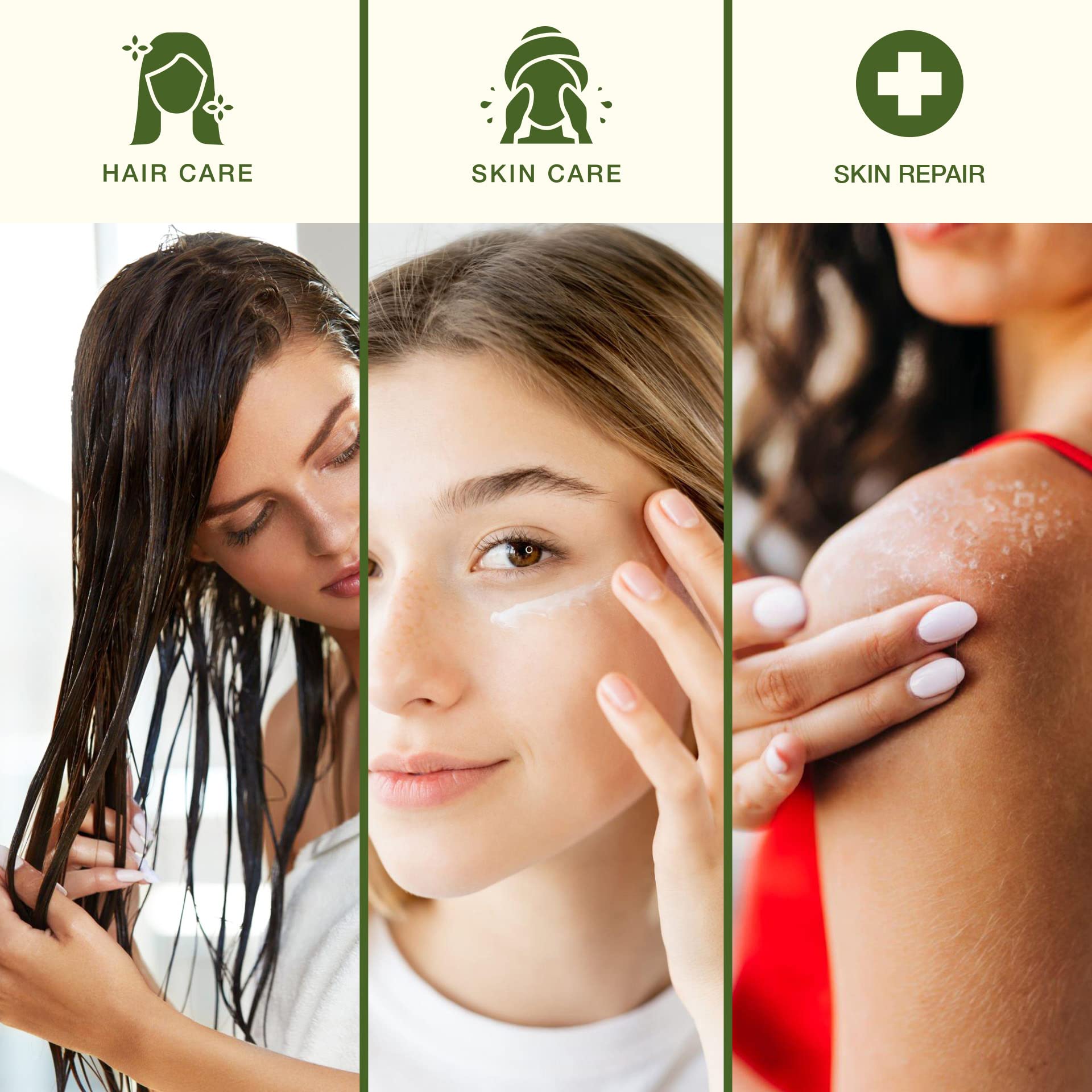 Aloe Vera Gel For Face & Hair Care, Freshly Cut 100% Pure Aloe - Premium Quality, Usa Grown, Vegan, Unscented - Natural Sunburn