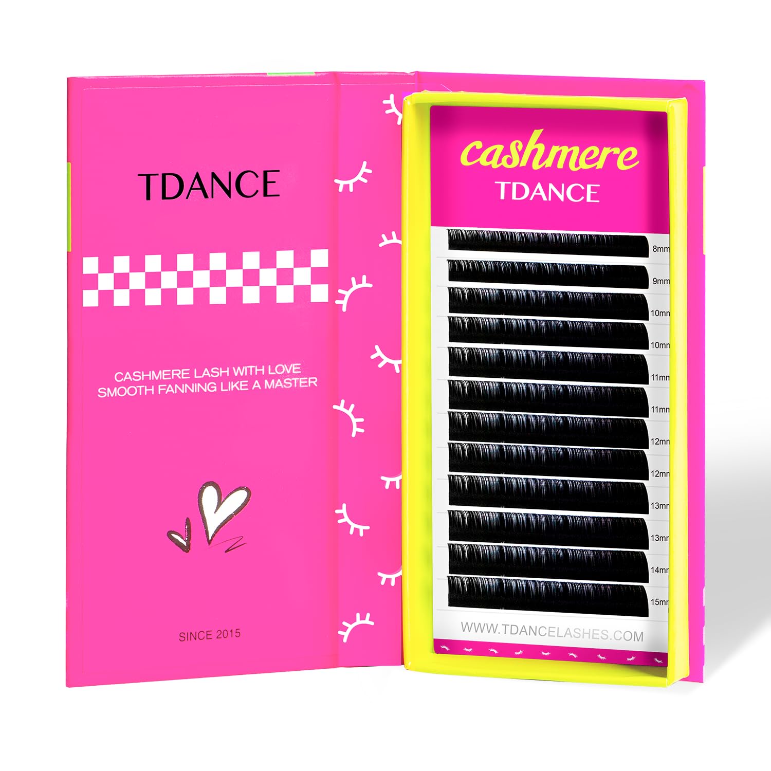 TDANCE Cashmere Lash Extensions Super Soft Classic Lash Extensions 0.05mm Thickness C Curl 14mm Single Length Individual Lash Ex