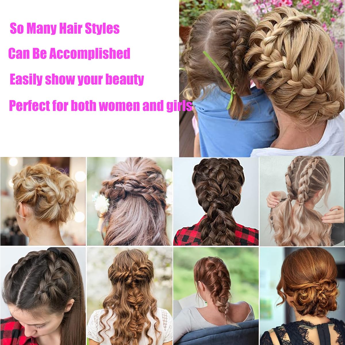 Vrose Flosi Topsy Tail Hair Tool Hair Pull Through Tool Hair Loop Styling Tool - Ponytail Maker French Braid Loop For Hair Styli