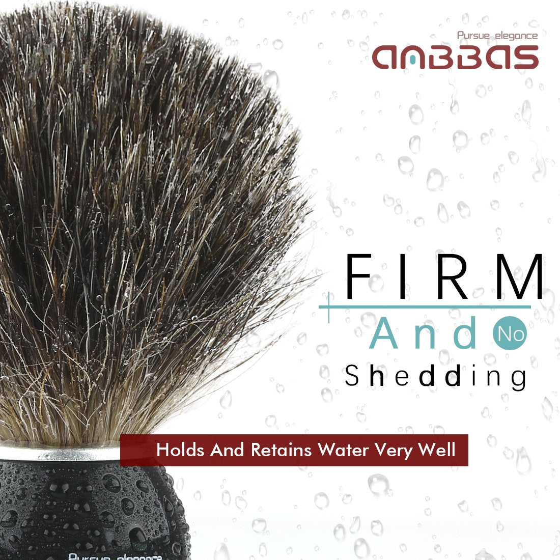 Anbbas Pure Badger Bristles Shaving Brush Black Wood Handle And Refill Soap Bar 100G,Stainless Steel Shaving Stand And Soap Cup