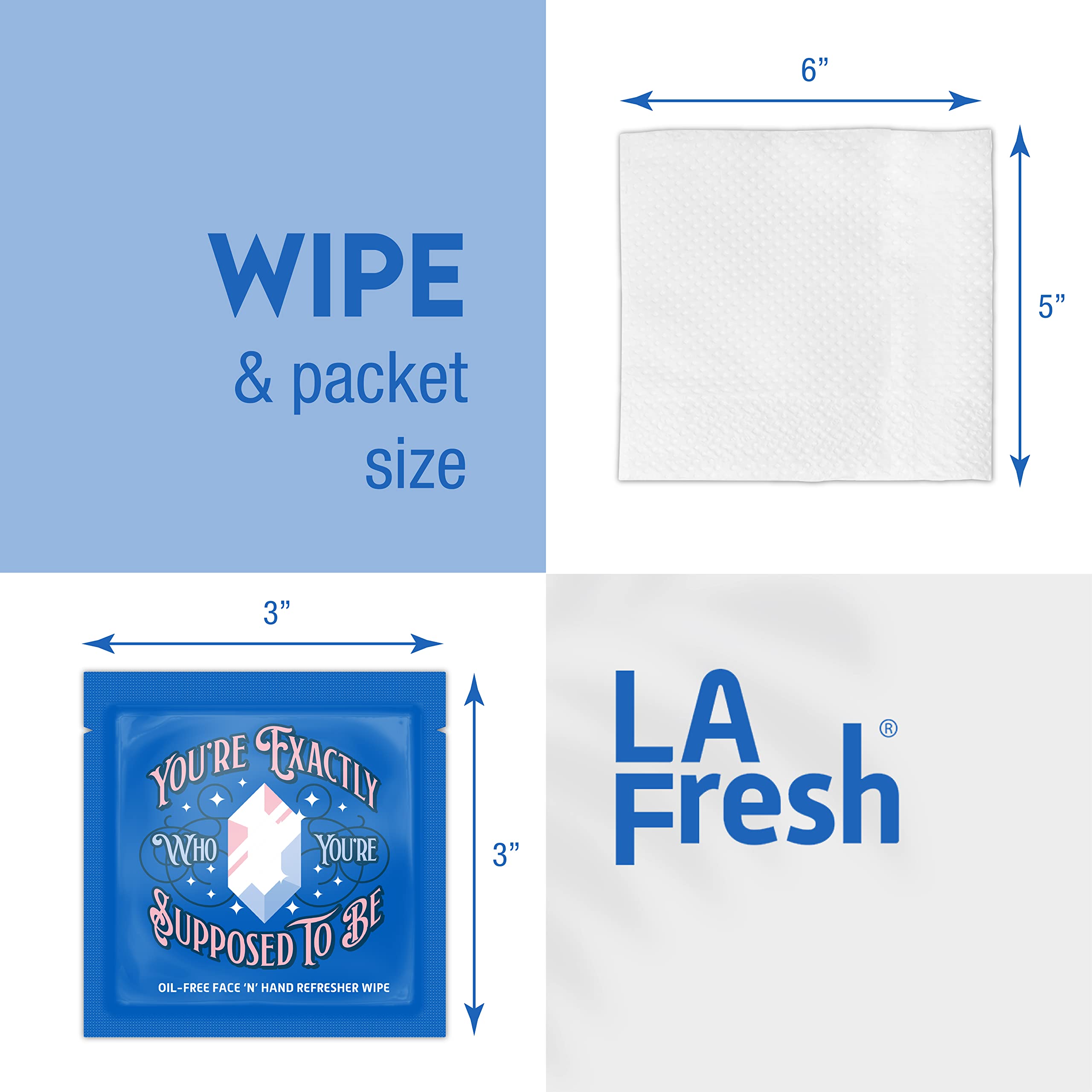 La Fresh Oil-Free Face N Hand Refresher Wipes, Made With Natural Japanese Yuzu Scent, Pack Of 50 Individually Wrapped Cleansing