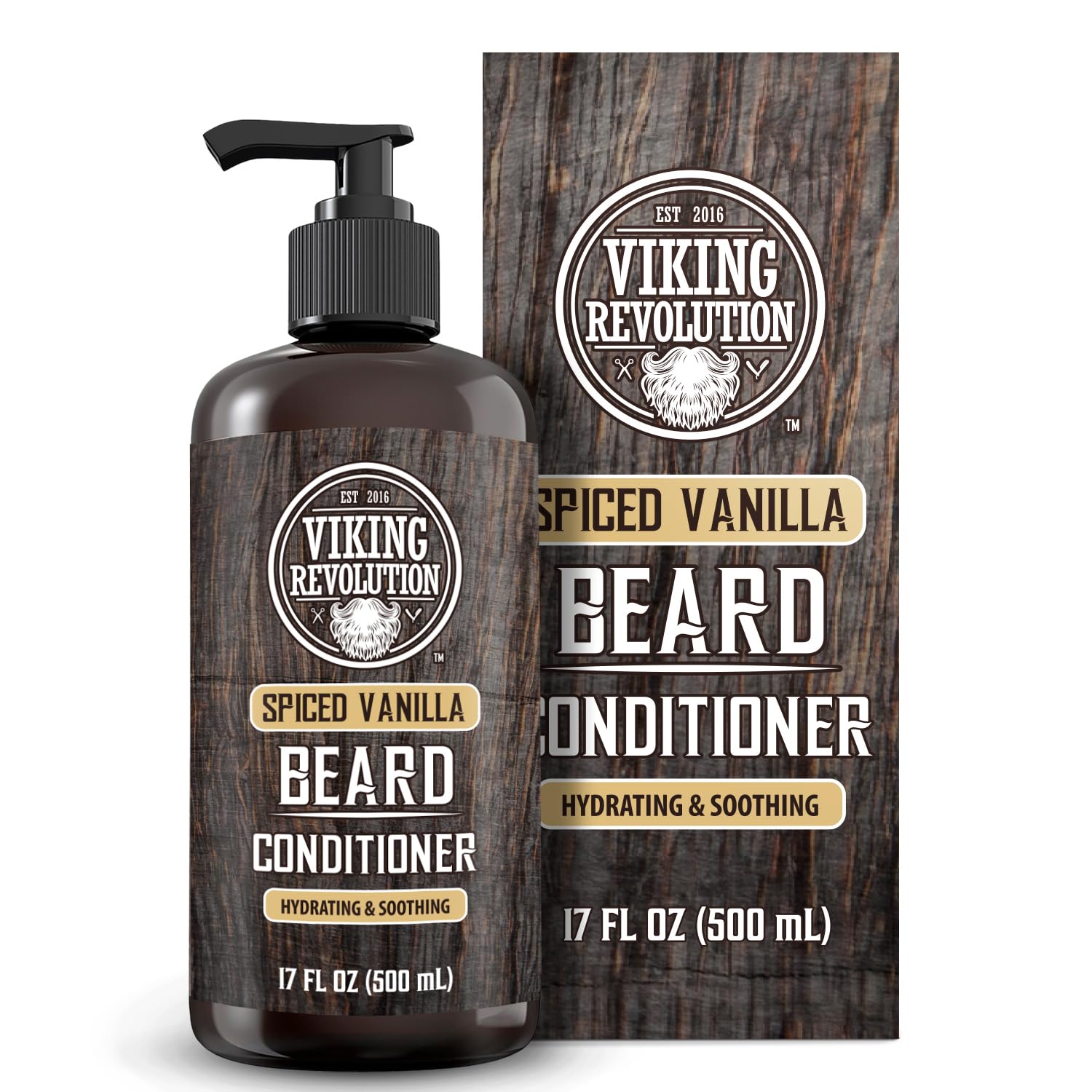 Viking Revolution Spiced Vanilla Beard Conditioner For Men With Argan Oil And Jojoba Oil - Beard Softener And Strengthener Natur