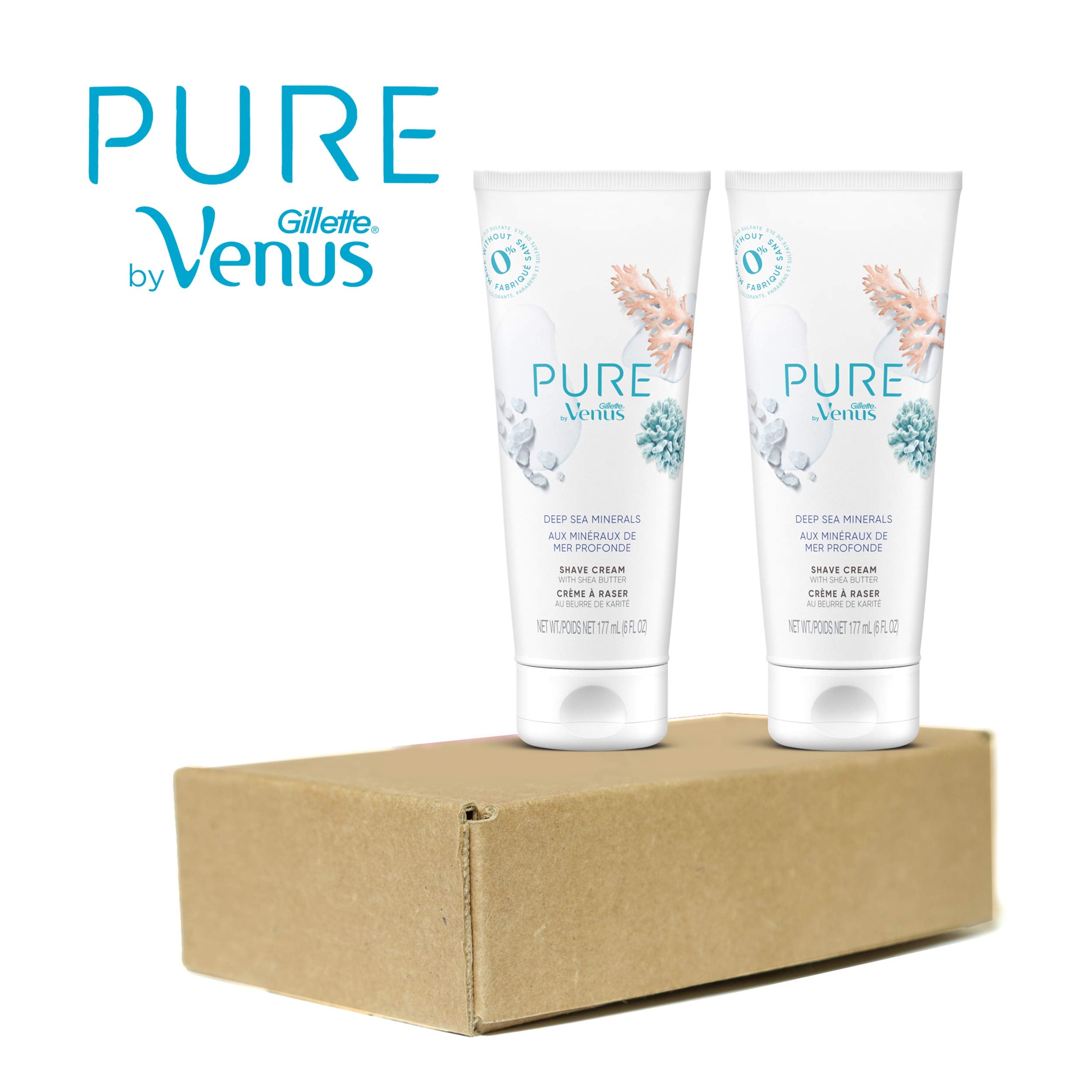 Gillette Venus Pure By Shaving Cream - Deep Sea Minerals, 6 Oz (Pack Of 2)