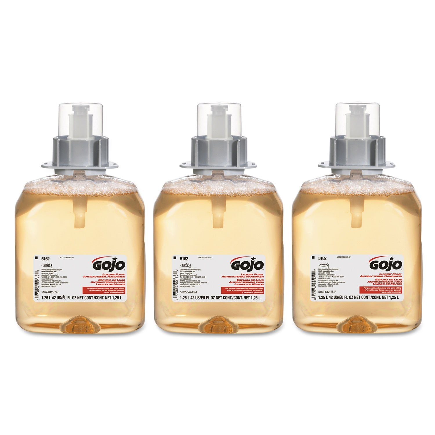 Gojo Luxury Foam Antibacterial Handwash, Fresh Fruit Fragrance, 1250 Ml Foam Hand Soap Refill For Gojo Fmx-12 Push-Style Dispens