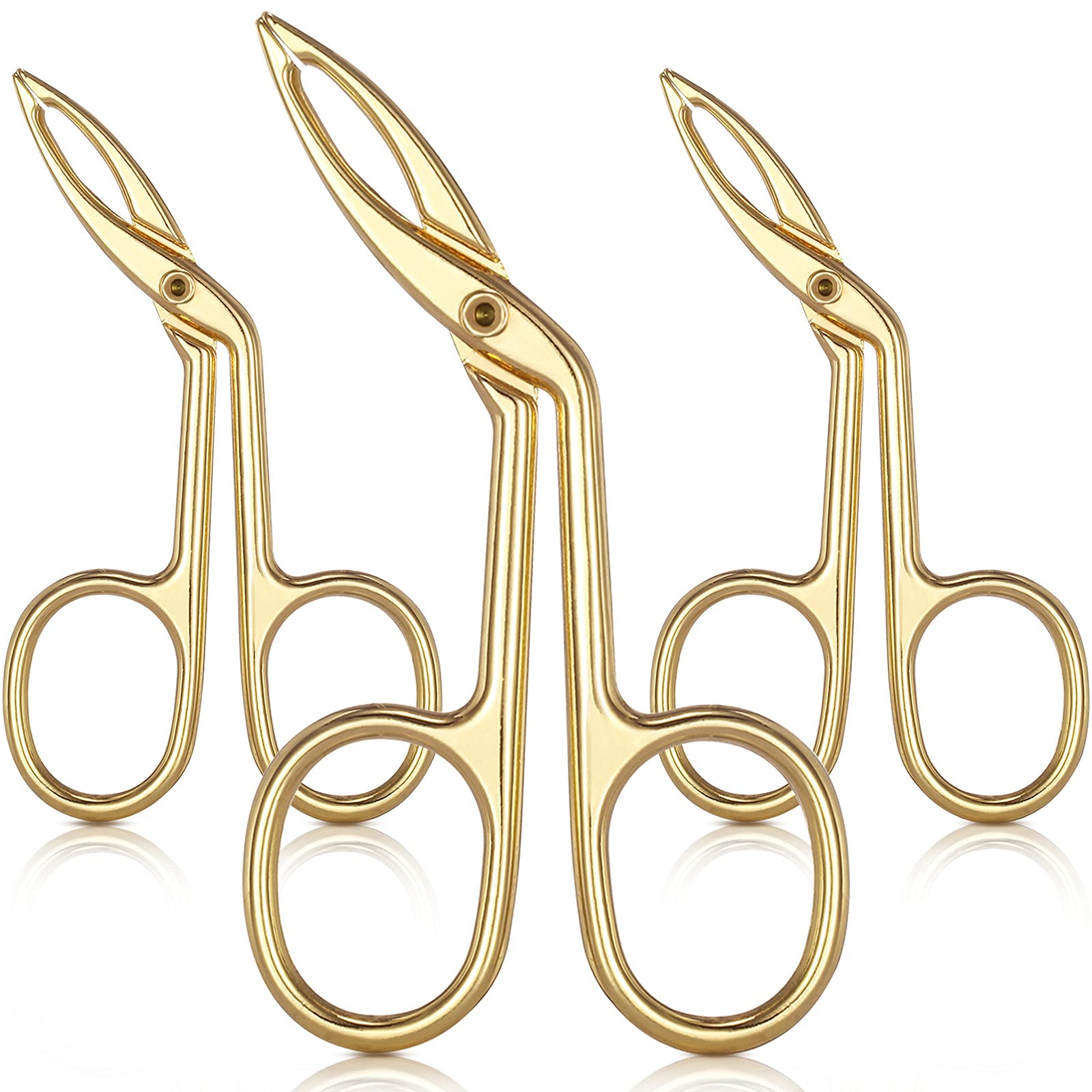 Hicarer 3 Pcs Eyebrow Tweezers Scissor Handle Straight Tip Scissor Shaped Eyebrows Tweezers for Hair Plucker Remover Facial Hair