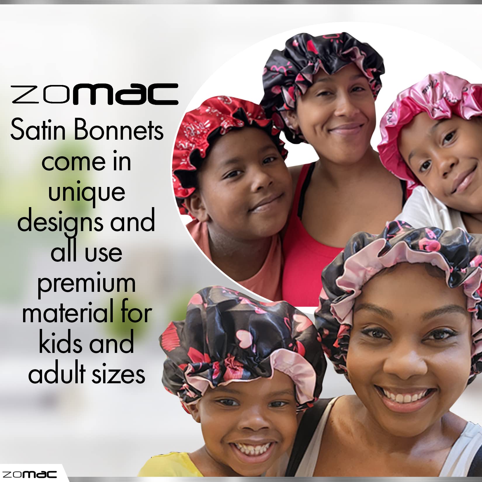Zomac Satin Bonnet Bundle With Ambi Oily And Combination Skin Products, Includes Ambi Black Soap Cleansing Bar, Ambi Gentle Exfo
