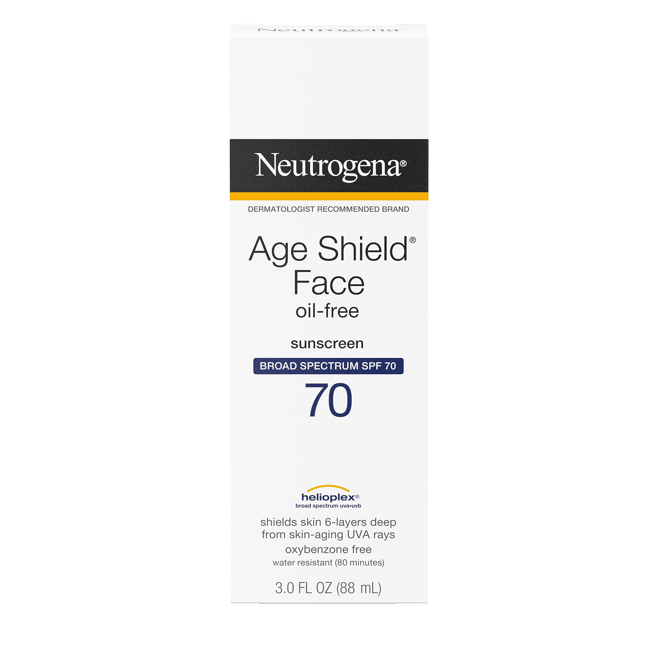 Neutrogena Age Shield Face Oil-Free Sunscreen Lotion With Broad Spectrum Spf 70, Non-Comedogenic Moisturizing Sunscreen To Help