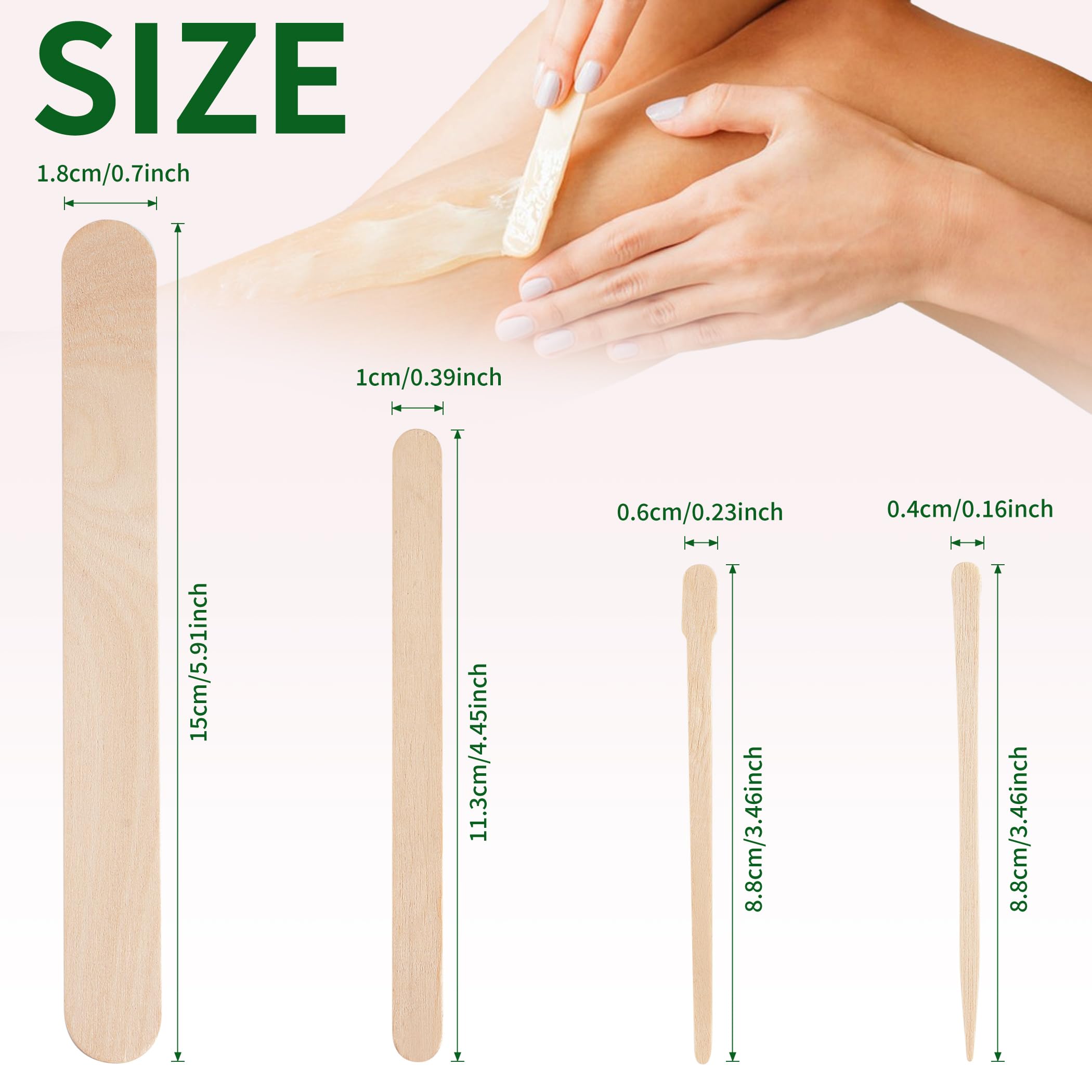 1000Pcs Waxing Sticks - 4 Style Assorted Wood Wax Sticks For Body Face Hair Removal, Eyebrow Lip Nose Small Waxing Applicator St