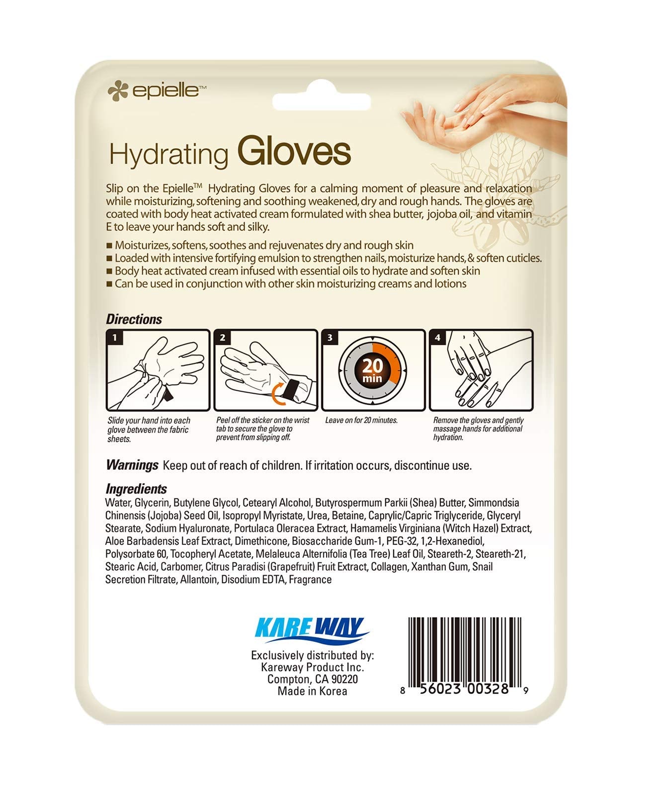 Epielle Hydrating Hand Masks (6Pk Gloves) For Dry Hands | Shea Butter, Jojoba Oil, Vitamin E | Intensive Spa Treatment | Beauty