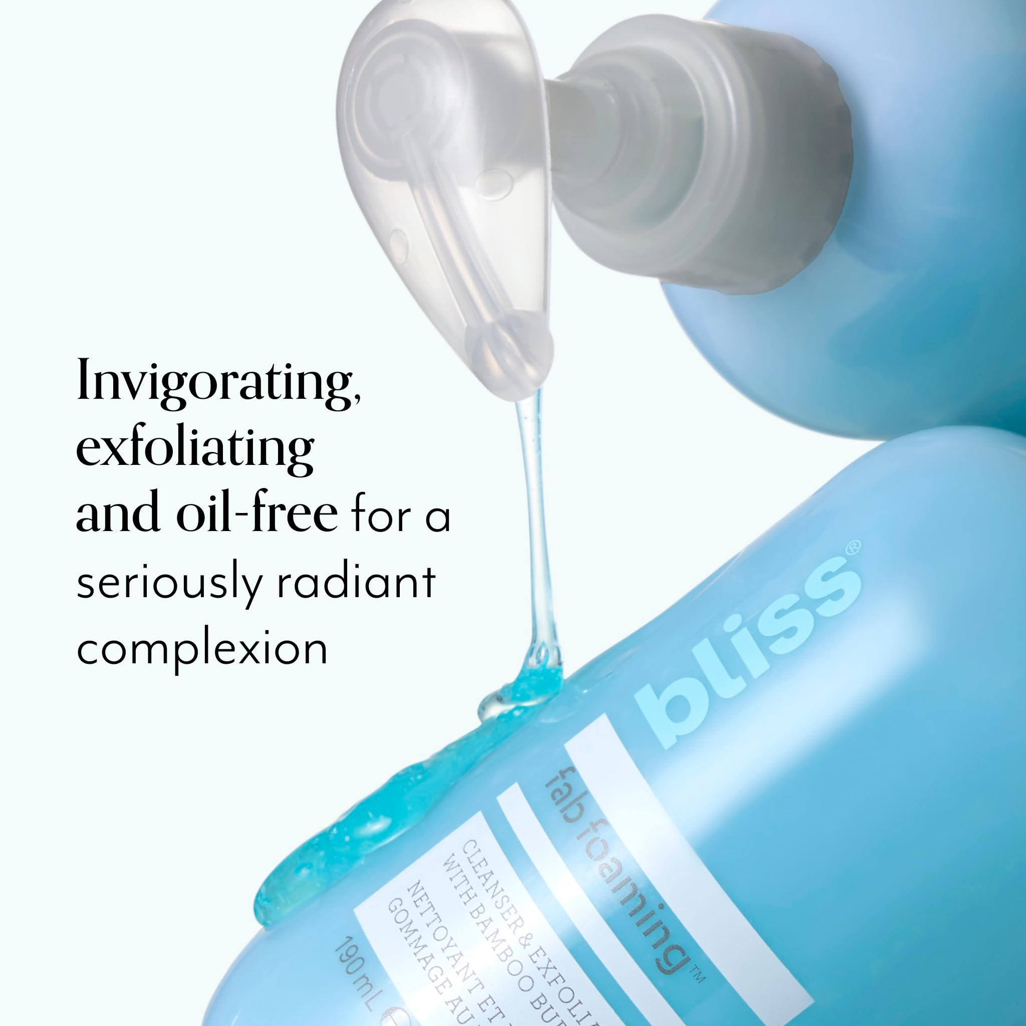 Bliss Pro Fab Foaming 2-In-1 Cleanser And Exfoliator With Bamboo Buffers - 17.2 Fl Oz - Oil-Free Gel Face Wash - Makeup Remover