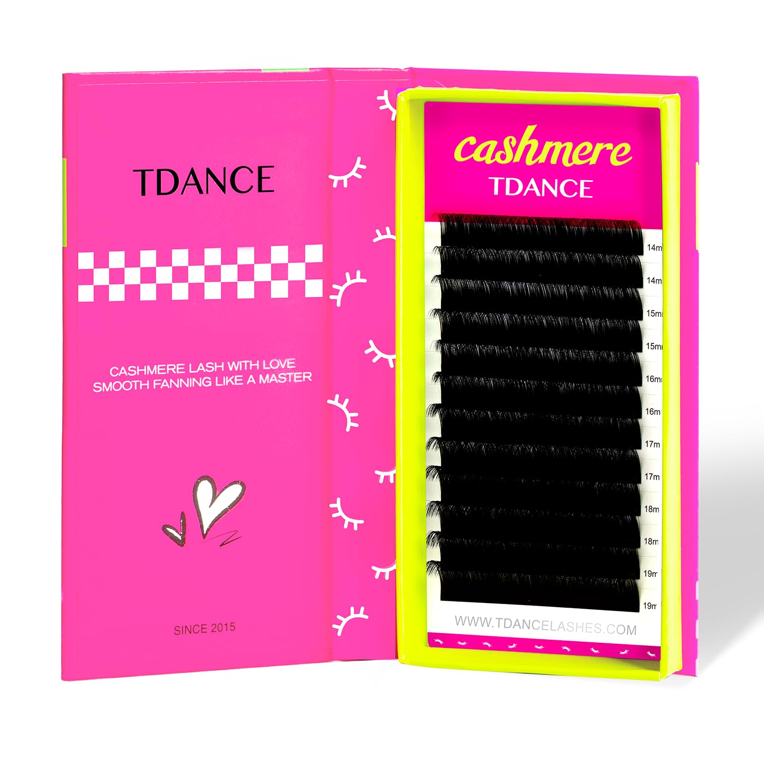 TDANCE Cashmere Lash Extensions Super Soft Classic Lash Extensions C Curl 0.07mm 18mm Single Length Individual Volume Lash Exten