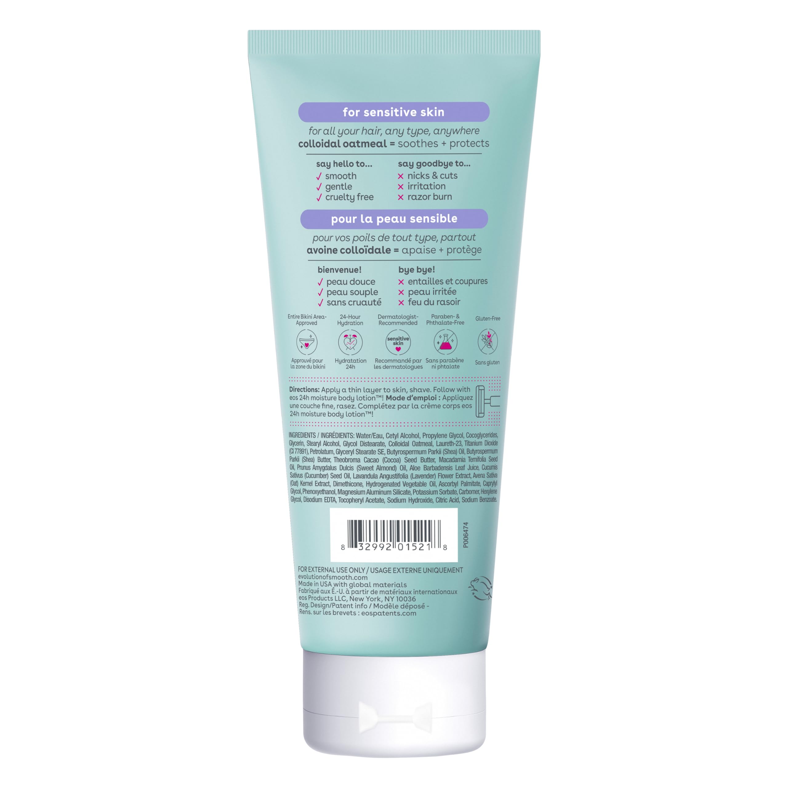 Eos Shea Better Sensitive Skin Women'S Shave Cream- Fragrance-Free, 14 Fl Oz, 2-Pack