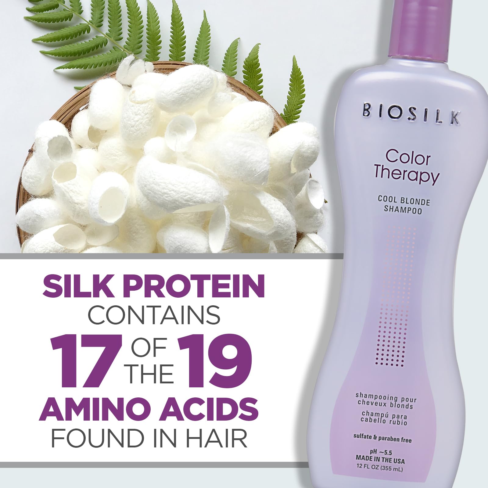 Biosilk Color Therapy Cool Blonde Shampoo | 12 Ounces | Offers Hair Color Protection To Highlighted And Lightened Hair