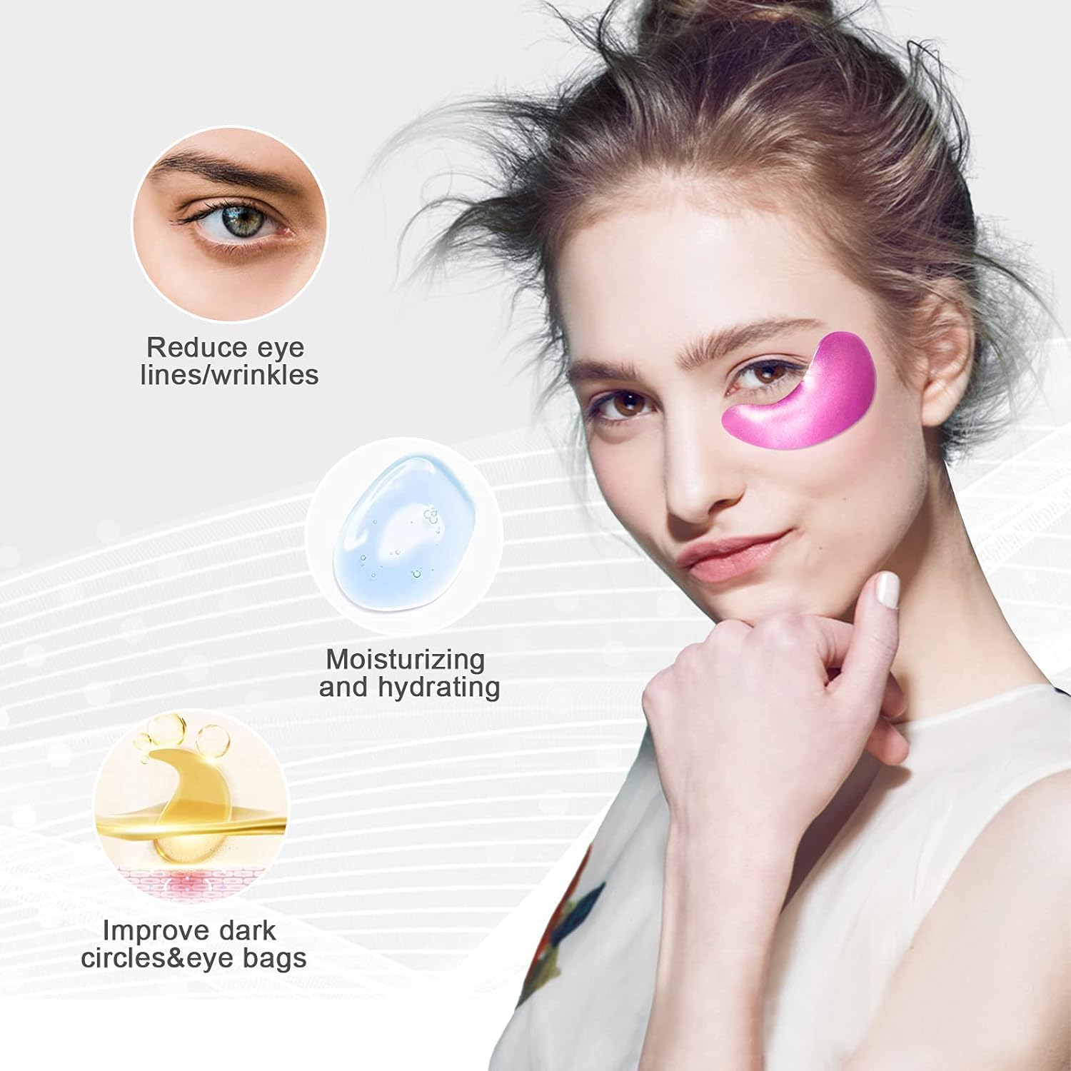 Permotary 30 Pairs Gel Collagen Eye Pads,Crystal Collagen Under Eye Mask For Moisturizing,Reducing Fine Lines&Dark Circles& Puff