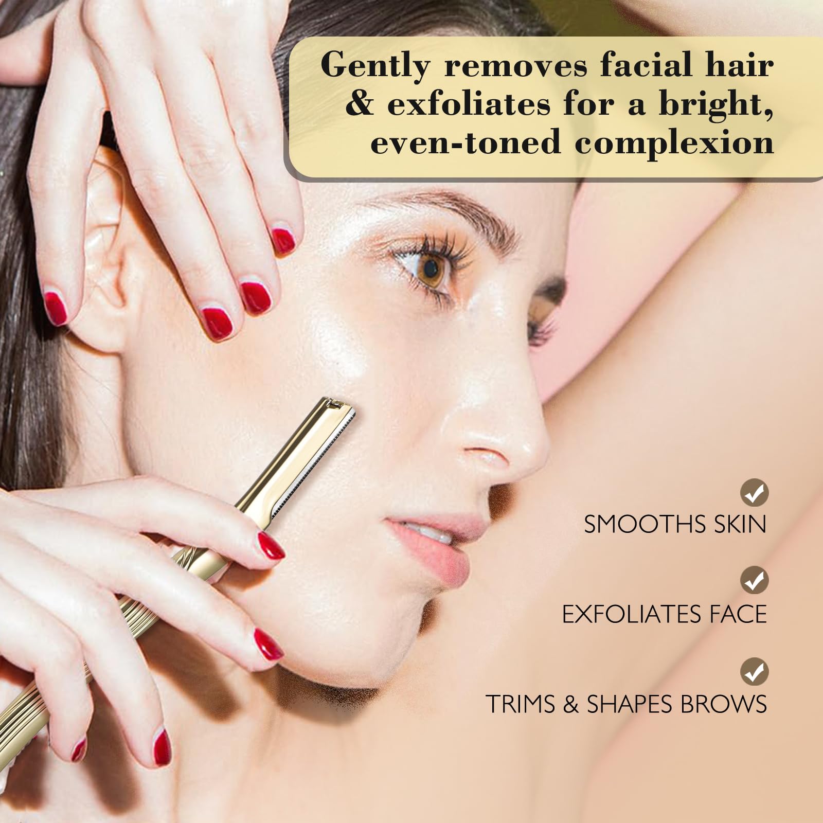 Erowzola Dermaplaning Tool For Face, Eyebrow Razor For Women And Men, Eyebrow Trimmer And Facial Shaver Dermaplane Razor For Pea