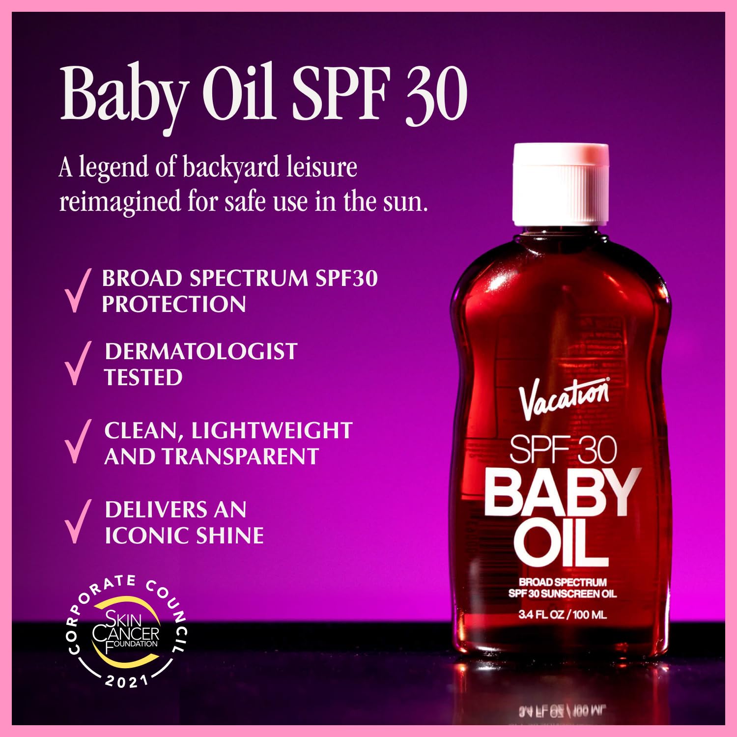 Vacation Baby Oil Spf 30 + Air Freshener Bundle, Broad Spectrum Spf 30 Sunscreen Oil, Vegan Suntan Oil With Broad Spectrum Spf,