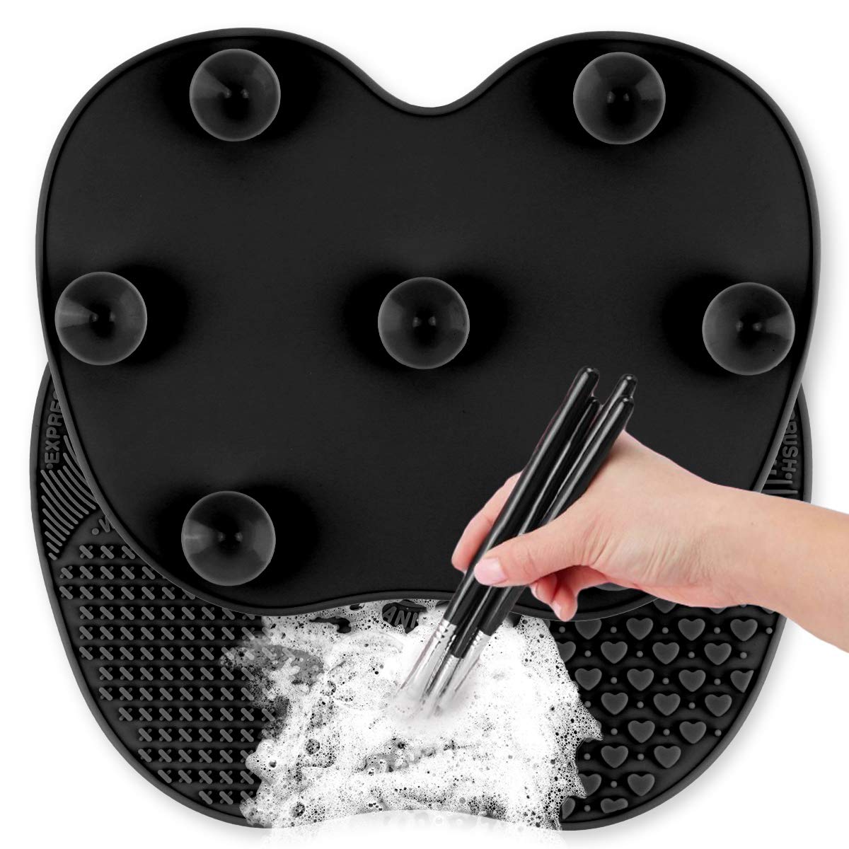 Ranphykx Silicon Makeup Brush Cleaning Mat Makeup Brush Cleaner Pad Cosmetic Brush Cleaning Mat Portable Washing Tool Scrubber w