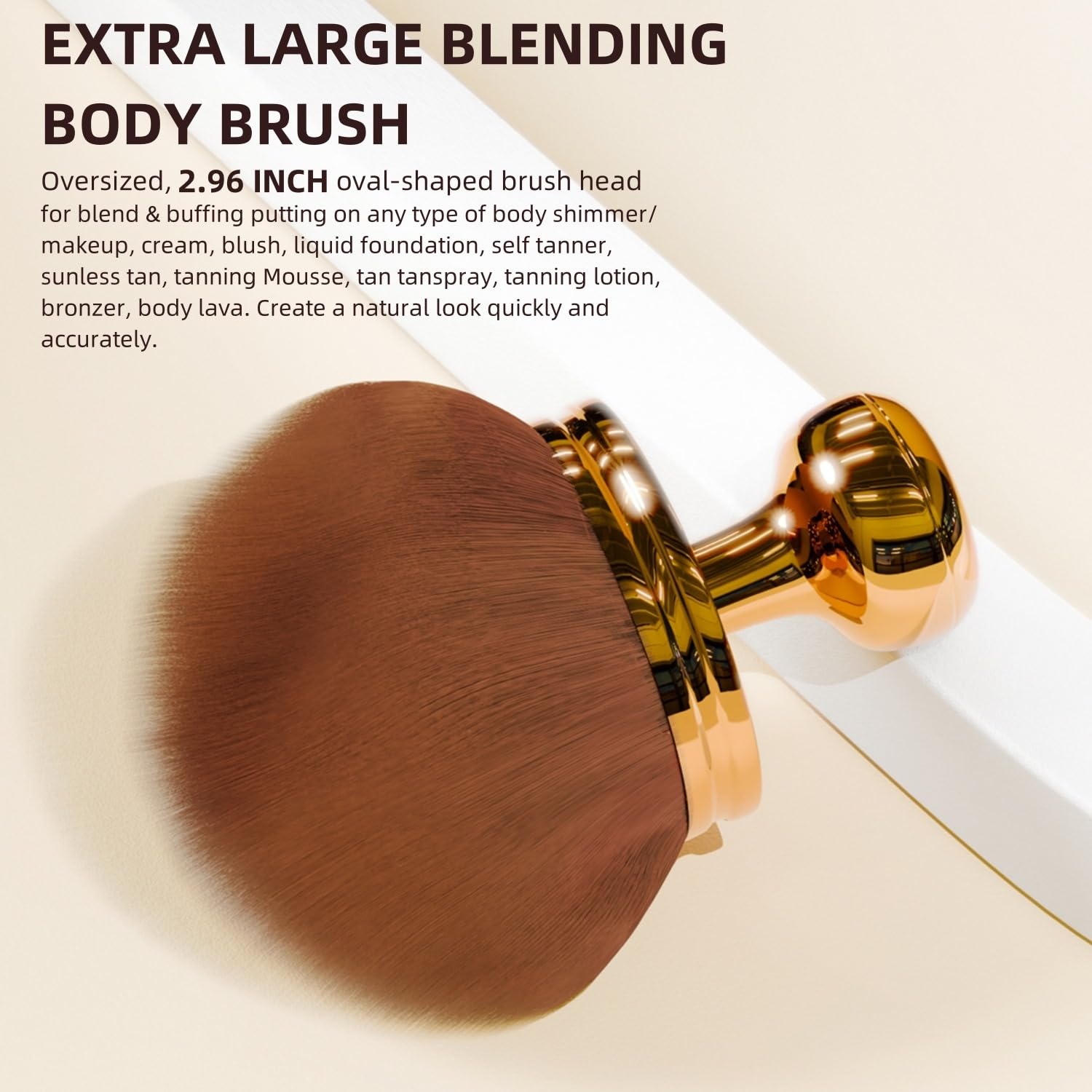 Goerti Self Tanner Brush - Extra Large Body Makeup Brush For Self Tanning, Blend & Blur Kabuki Brush For Face Body Bronzer Tanni
