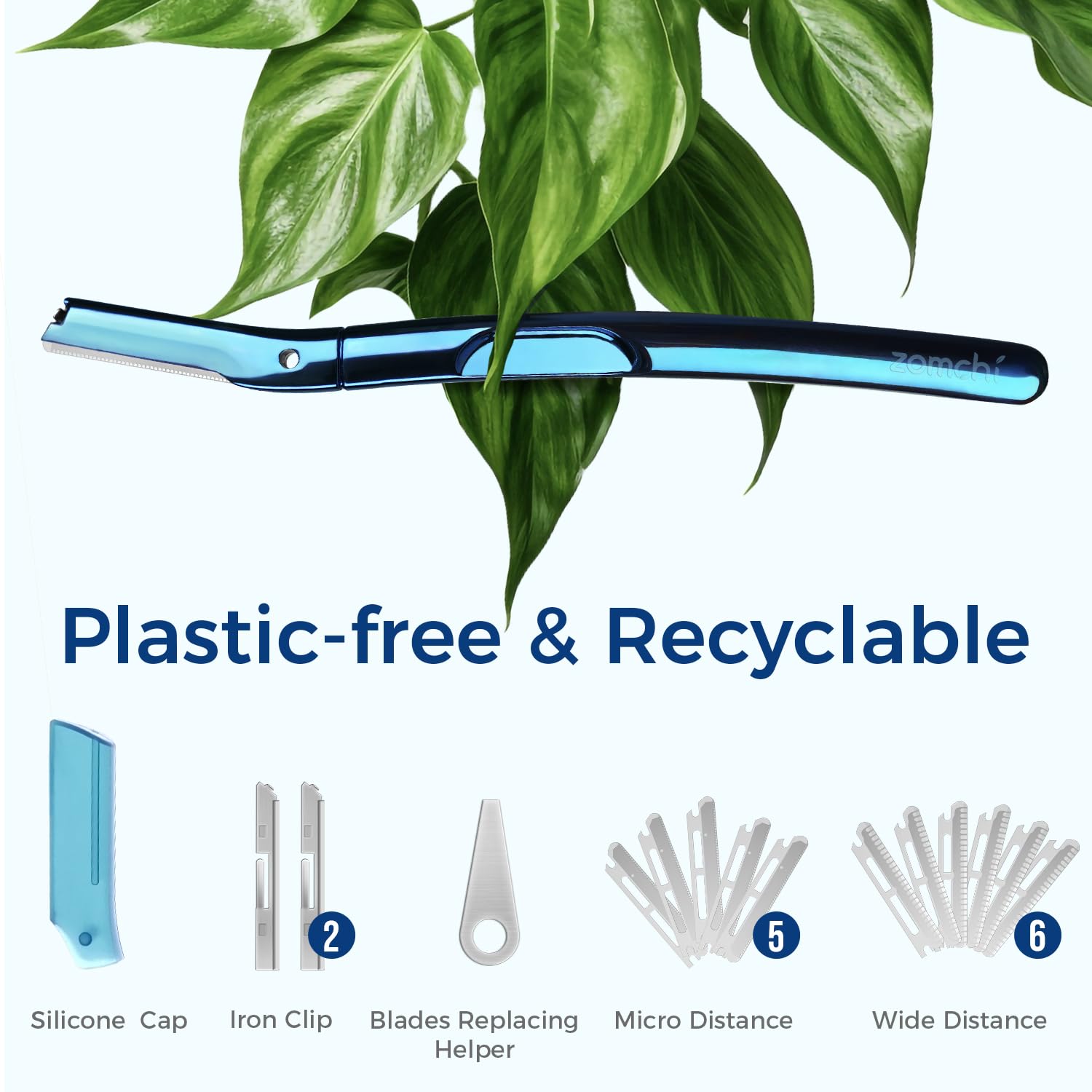 Zomchi Eyebrow Razor, Face Razors For Women&Men, Eyebrow Trimmer With Protective Silicone Cap, Dermaplane Razor-Easy&Safe Hair R