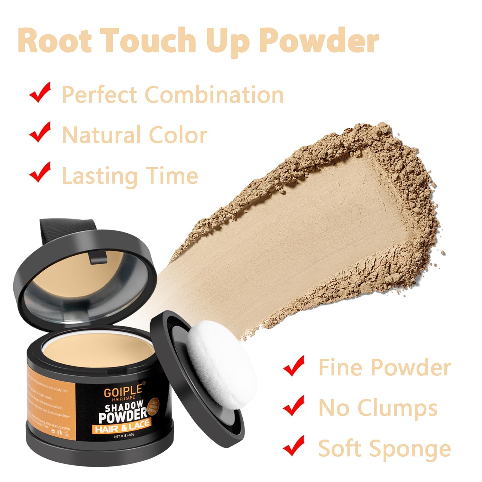 Lockmio Root Cover Up Powder For Women - 3Pcs Light Warm Brown Hair Fibers For Thinning Hair Shadow Powder, Hairline Powder For
