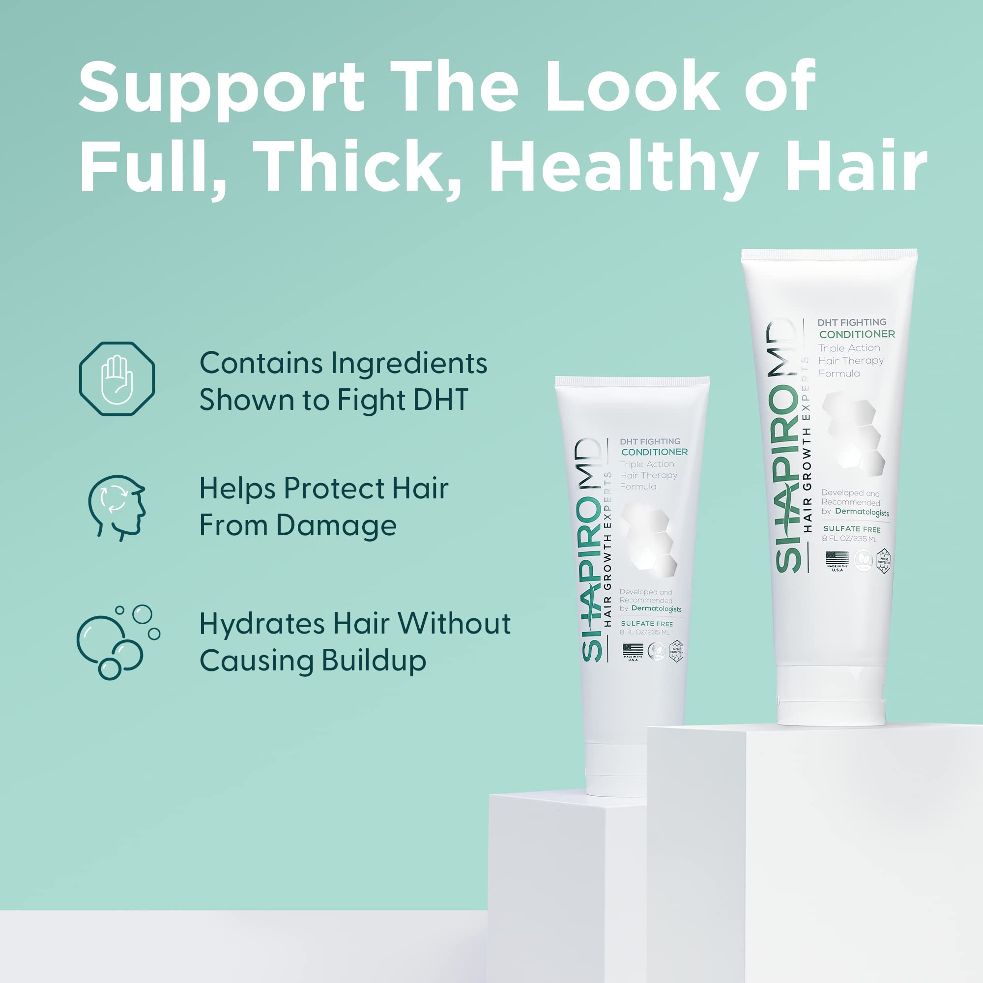 Hair Loss Conditioner | Dht Fighting Vegan Formula For Thinning Hair Developed By Dermatologists | Experience Healthier, Fuller