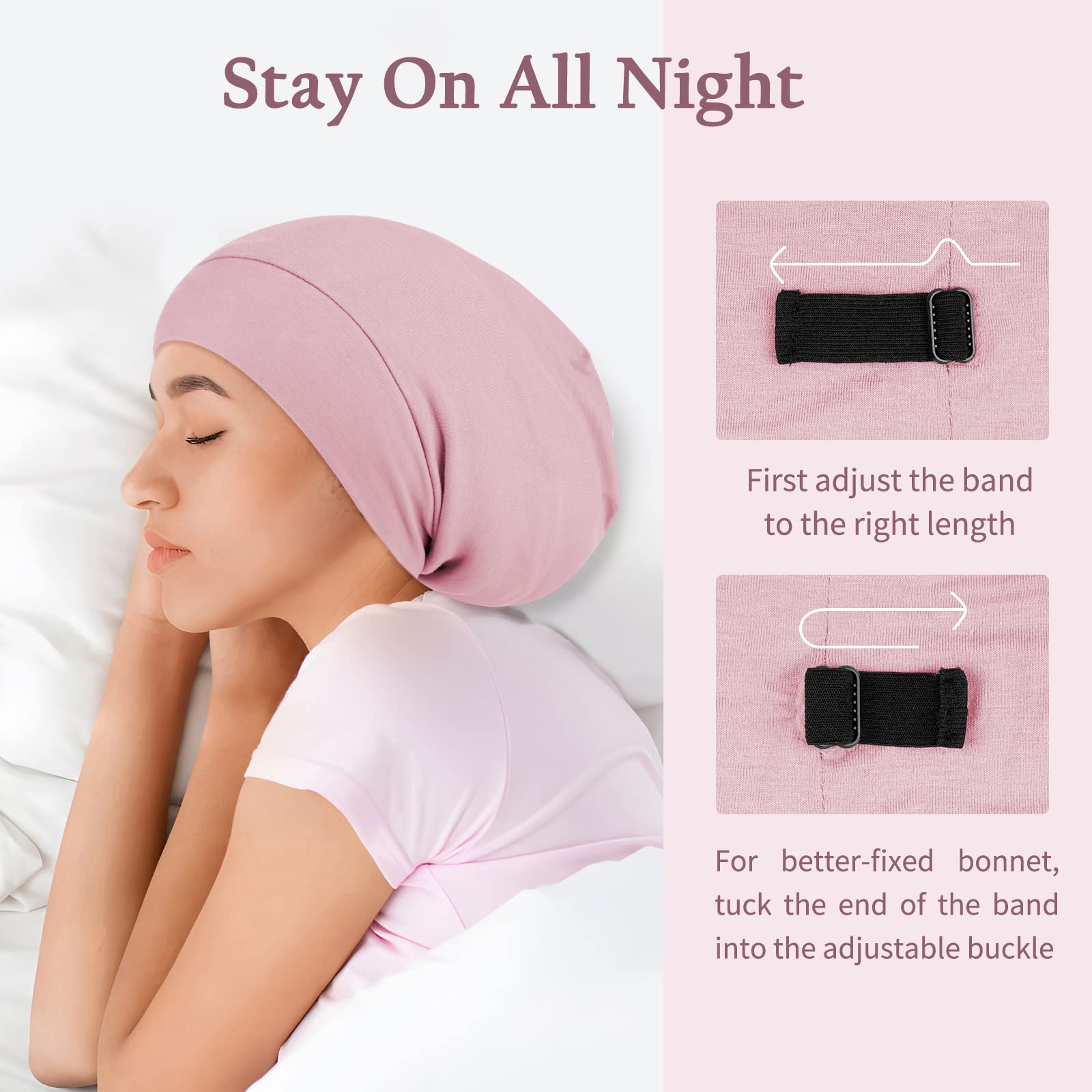 OLESILK 100% Mulberry Silk Bonnet for Sleeping Women, Silk Hair Wrap for Sleeping, Silk Sleep Bonnet for Women&Men, Real Silk, N