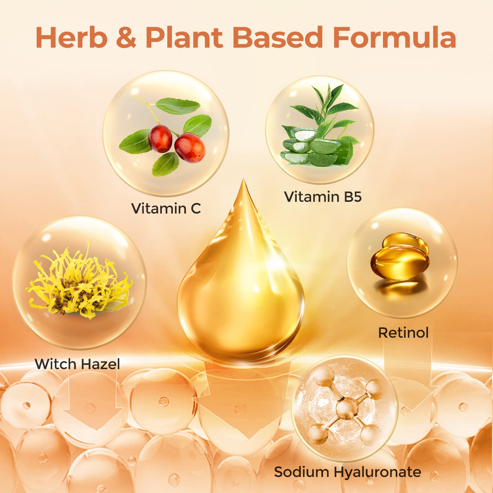 +1HEROLABS Retinol Serum 2.5% with Vitamin C & E, B5, Hyaluronic Acid - Anti-Aging, Dark Spot Corrector, 1 Fl Oz, Orange