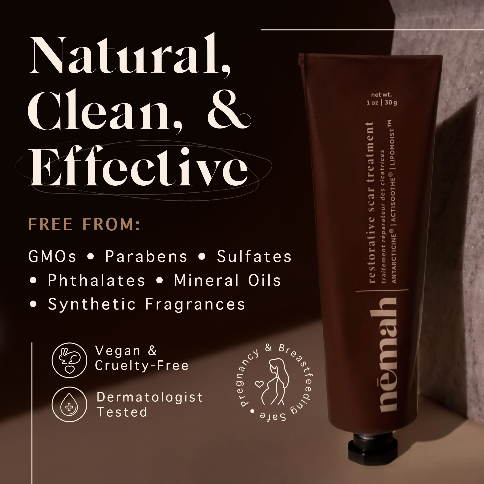 Nemah - Restorative Scar Treatment - C Section Scar Treatment For Postpartum Scar - Dual-Action Maternity C Section Scar Cream &