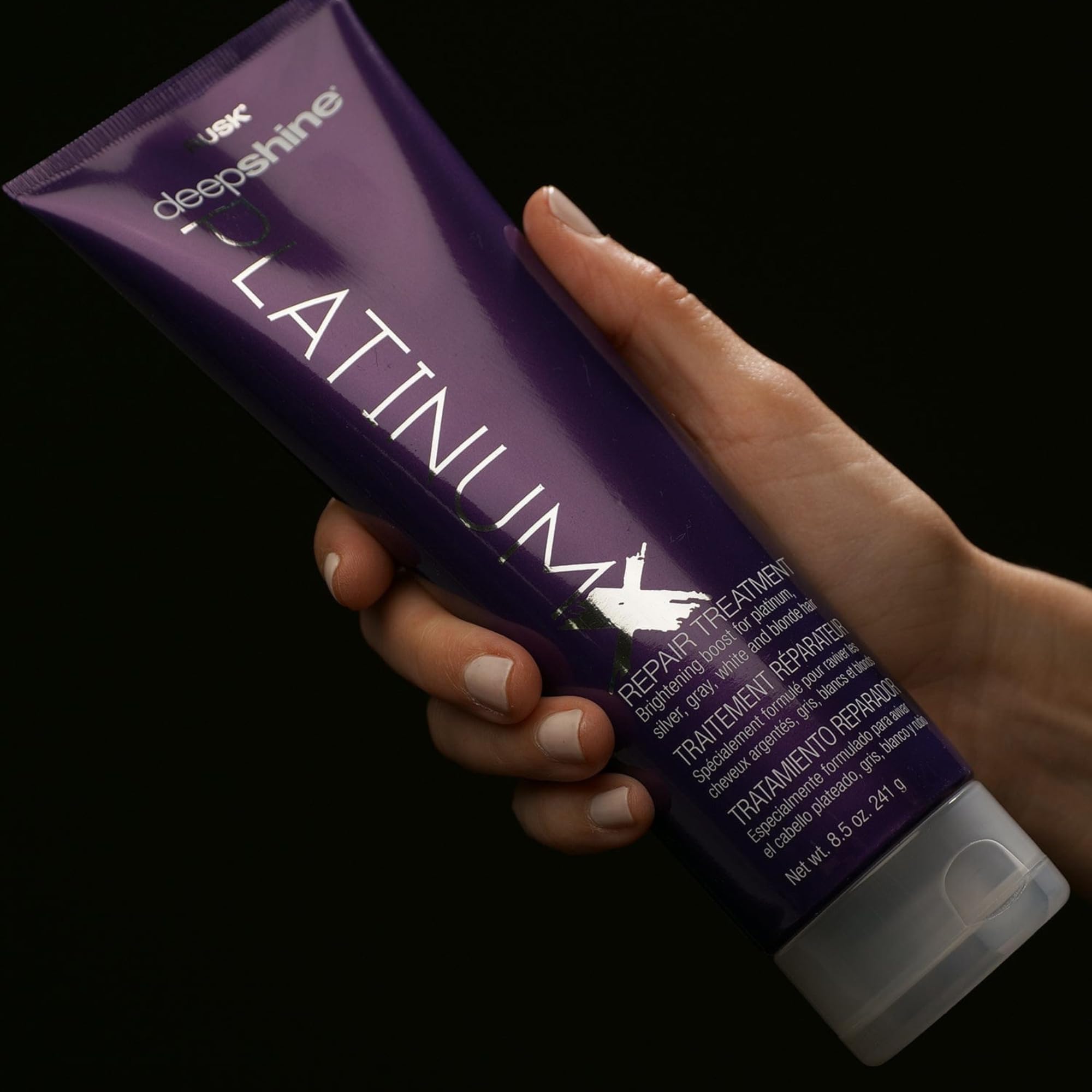 Rusk Deepshine Platinumx Repair Treatment, 8.5 Oz, Repairs Chemically Treated Or Damaged Hair, Adds Shine, And Moisture, Platinu