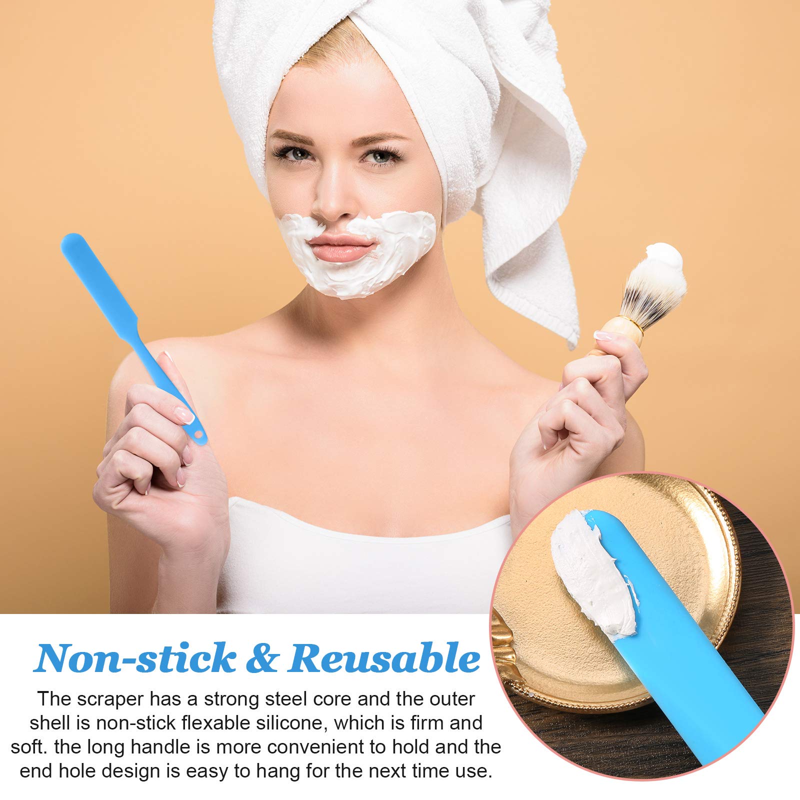 Non Stick Wax Spatulas Silicone Waxing Sticks Waxing Applicator Hair Removal Large Wax Sticks Reusable Scraper Large Area Hard W