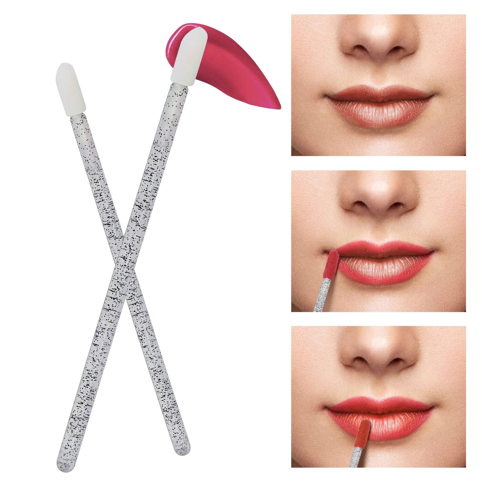 Tifanso 300 Pcs Lip Brush, Disposable Lip Wands Make Up Applicators, Lip Gloss Wands Applicator Tool Lipstick Brush, Beauty Cosm