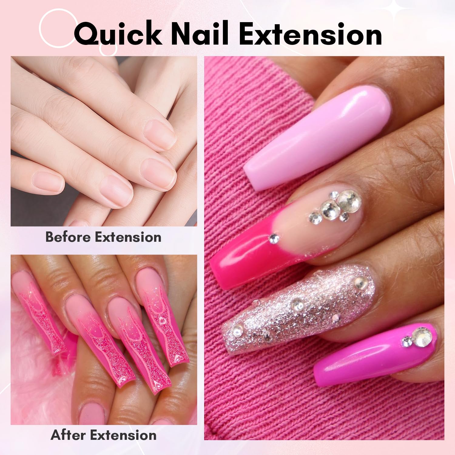 Makartt Poly Nail Gel-50Ml Fondant Pink Gel Builder For Trendy Color Nail Extension Strengthener 3D Diy Hard Gel Manicure Nail A