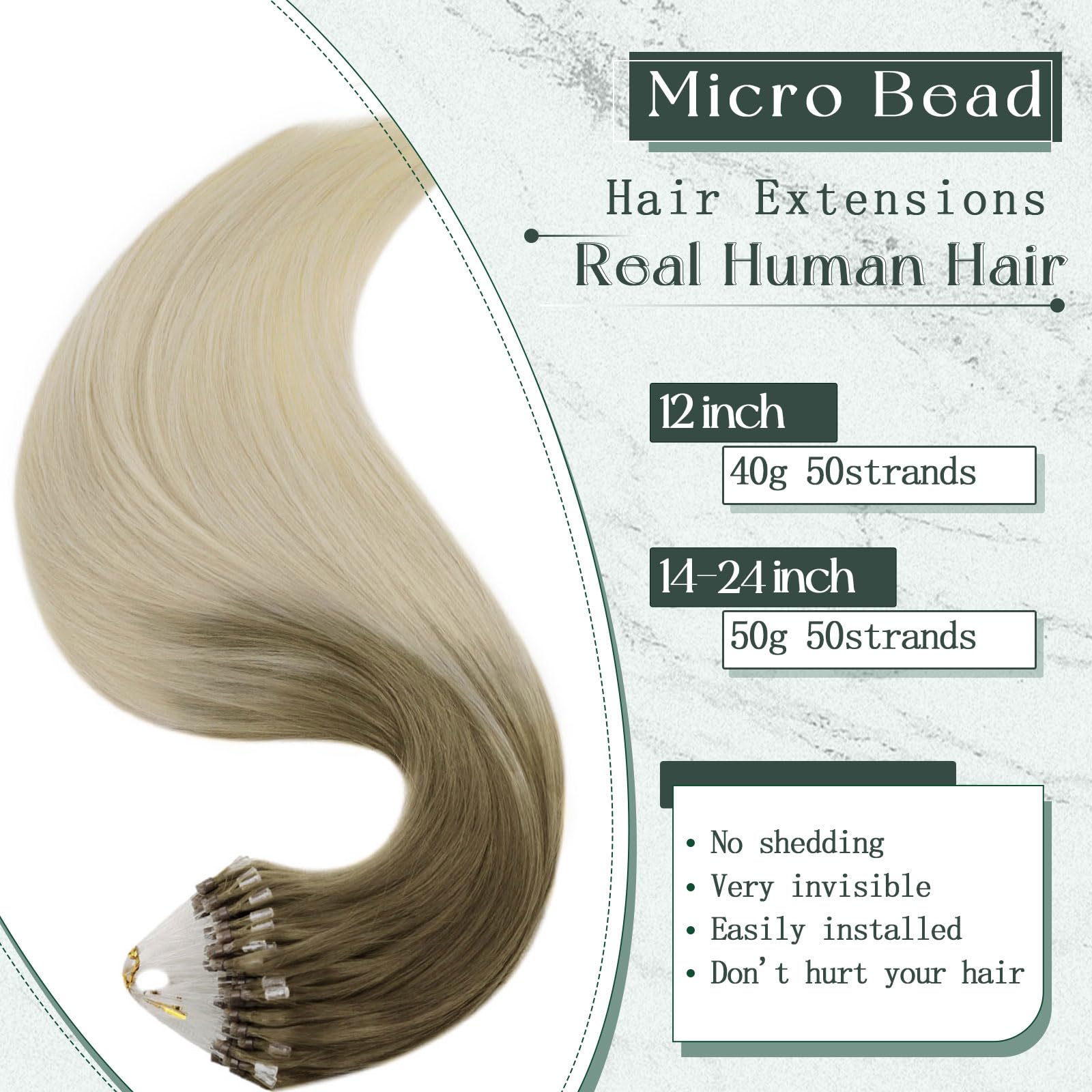 Runature Micro Loop Hair Extensions Real Human Hair 22 Inch Micro Bead Hair Extensions Real Human Hair Balayage Brown To Blonde